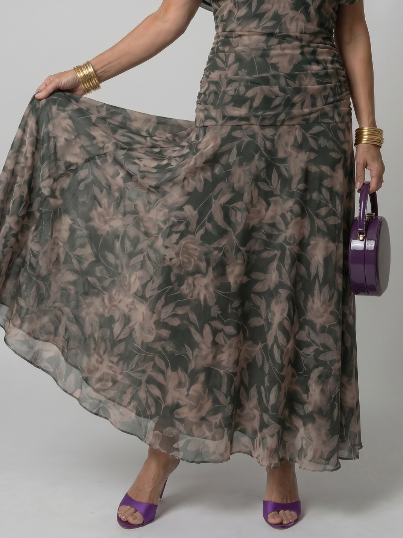 Clara | Vestido Midi Fluido con Hombros Descubiertos