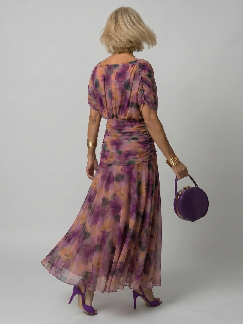 Clara | Vestido Midi Fluido con Hombros Descubiertos