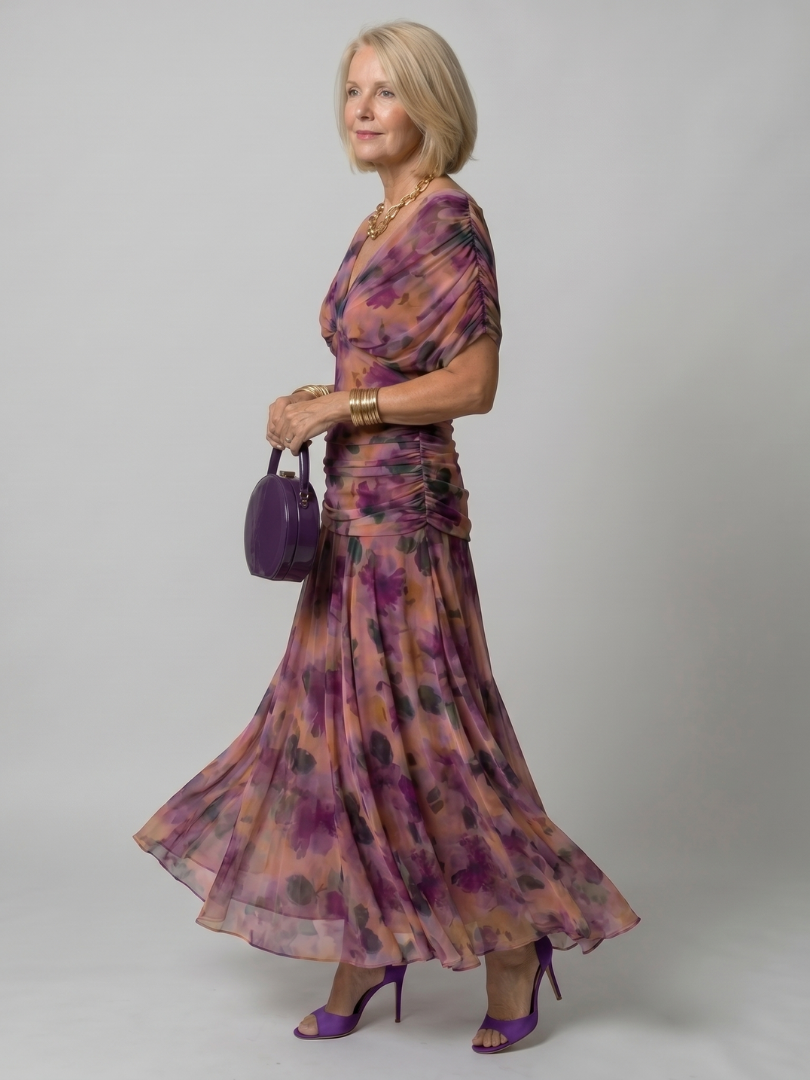 Clara | Vestido Midi Fluido con Hombros Descubiertos
