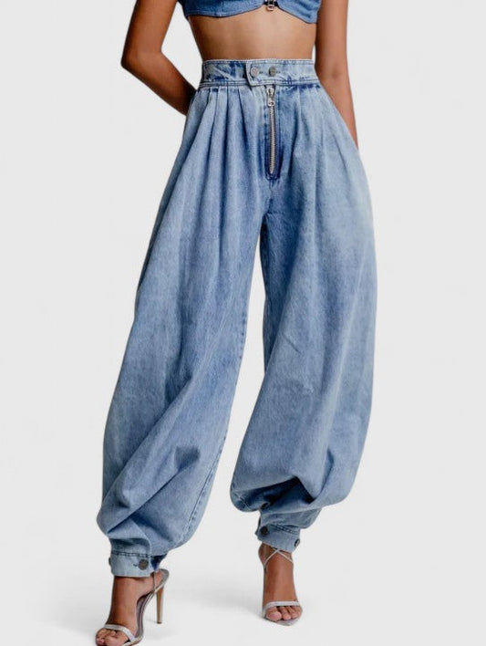 Irati | Pantalones de Vestir Holgados de Tiro Alto