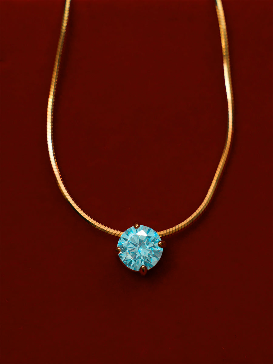 VALERIA | COLLAR CON CRISTAL AZUL.