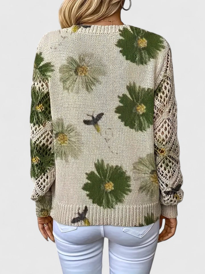 Elvira | Suéter Ligero de Punto con Estampado Floral