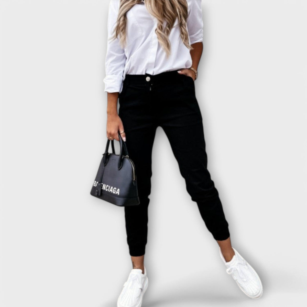 Magdalena | Pantalones de Tiro Alto Estrechos al Tobillo