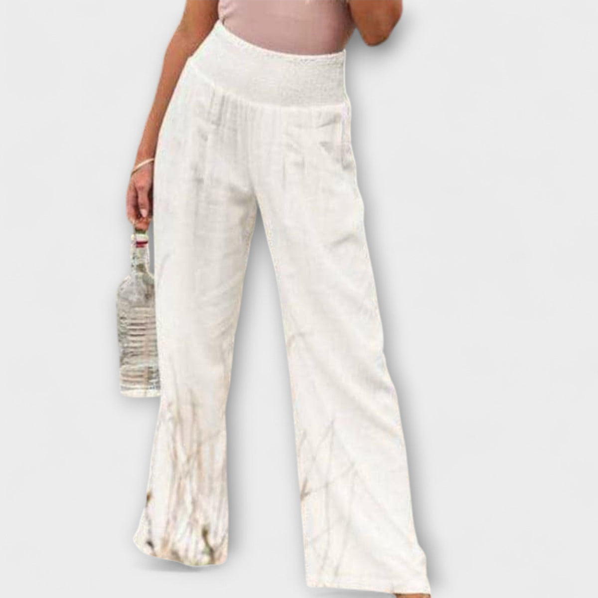 Esperanza | Pantalones de Pierna Ancha con Cintura Fruncida