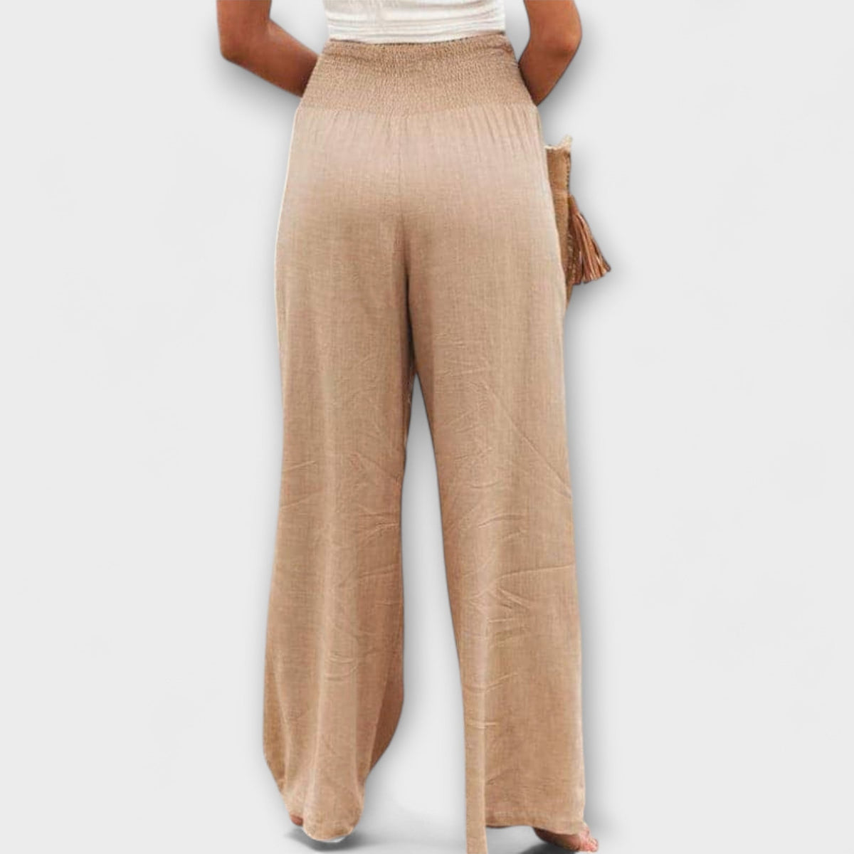 Esperanza | Pantalones de Pierna Ancha con Cintura Fruncida