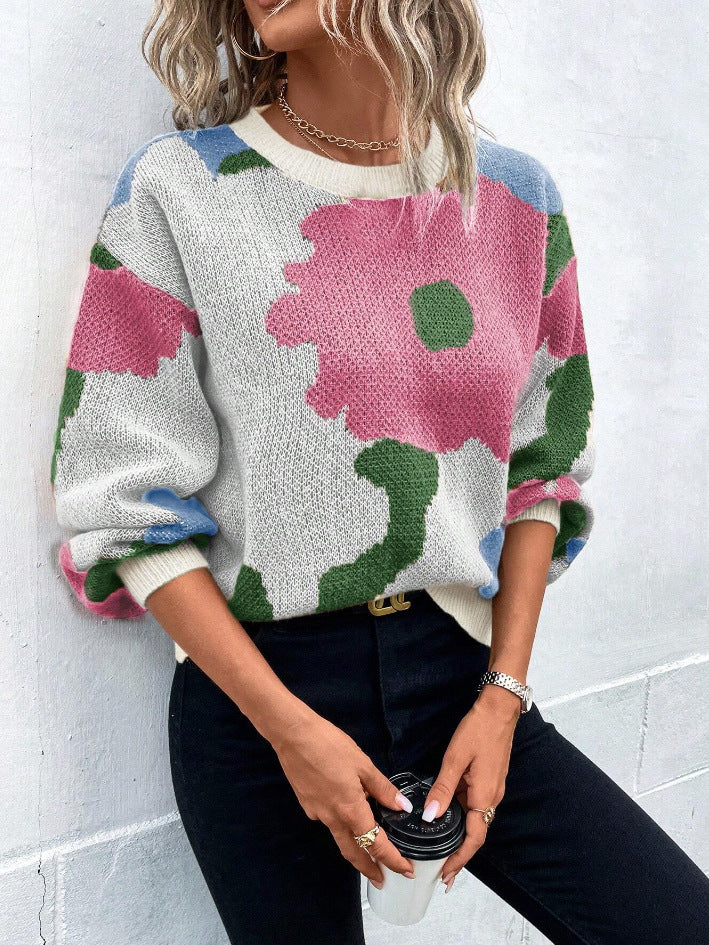 Vanesa | Suéter de Punto con Estampado Floral