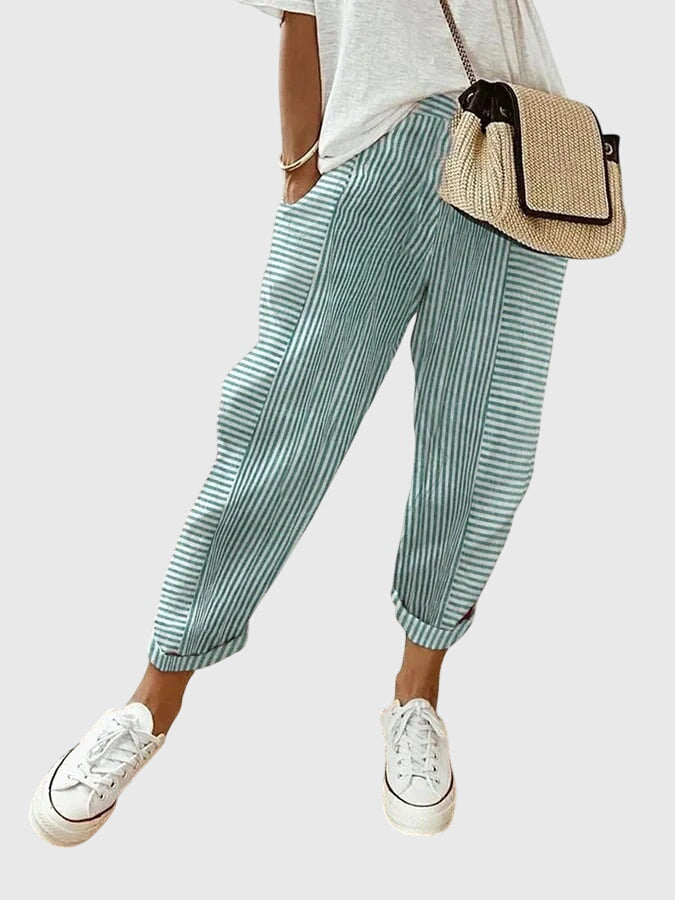 Milagros | Pantalones de Rayas Estrechos al Tobillo
