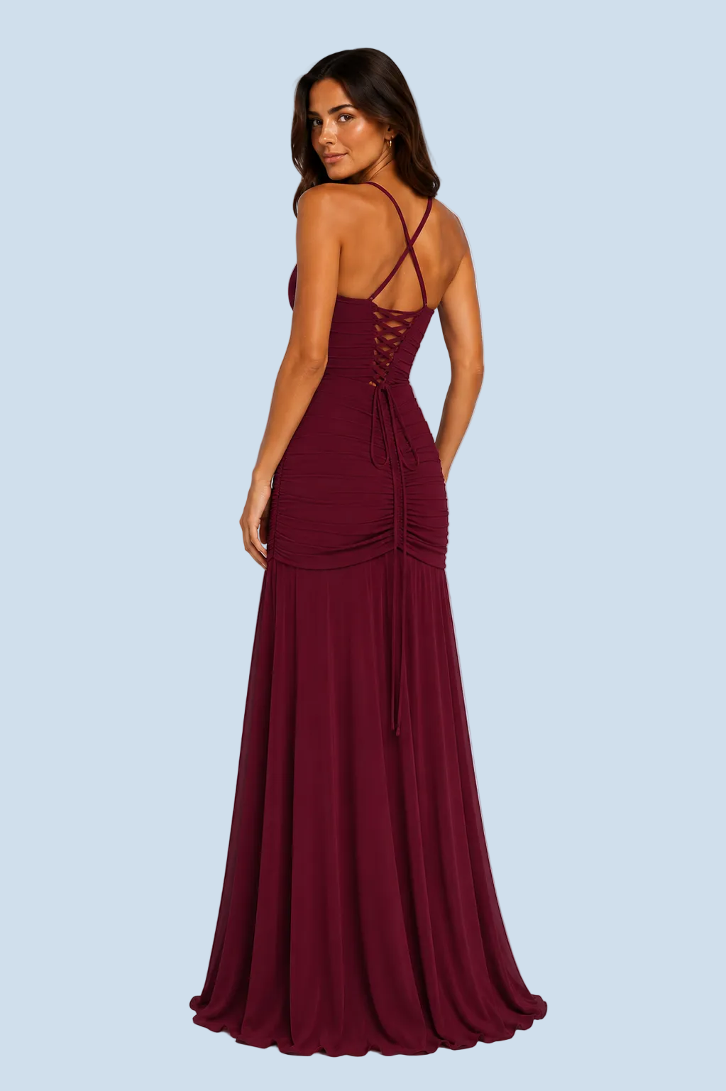 ANNA | VESTIDO LARGO ELEGANCE CON ESCOTE CUADRADO.
