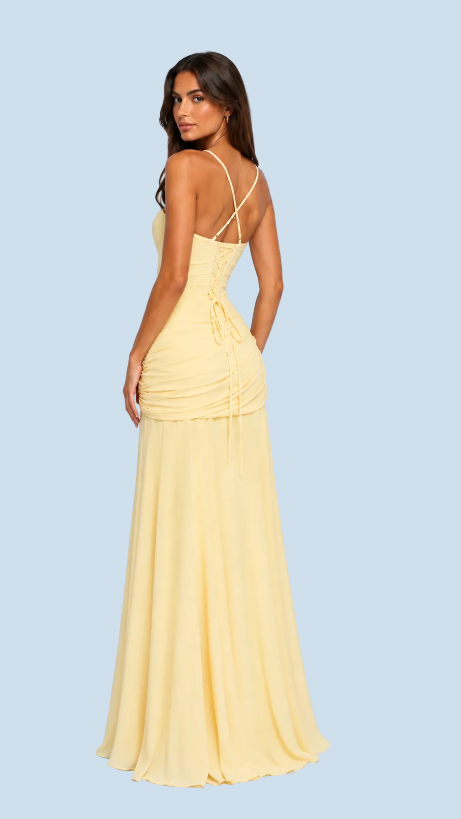 ANNA | VESTIDO LARGO ELEGANCE CON ESCOTE CUADRADO.