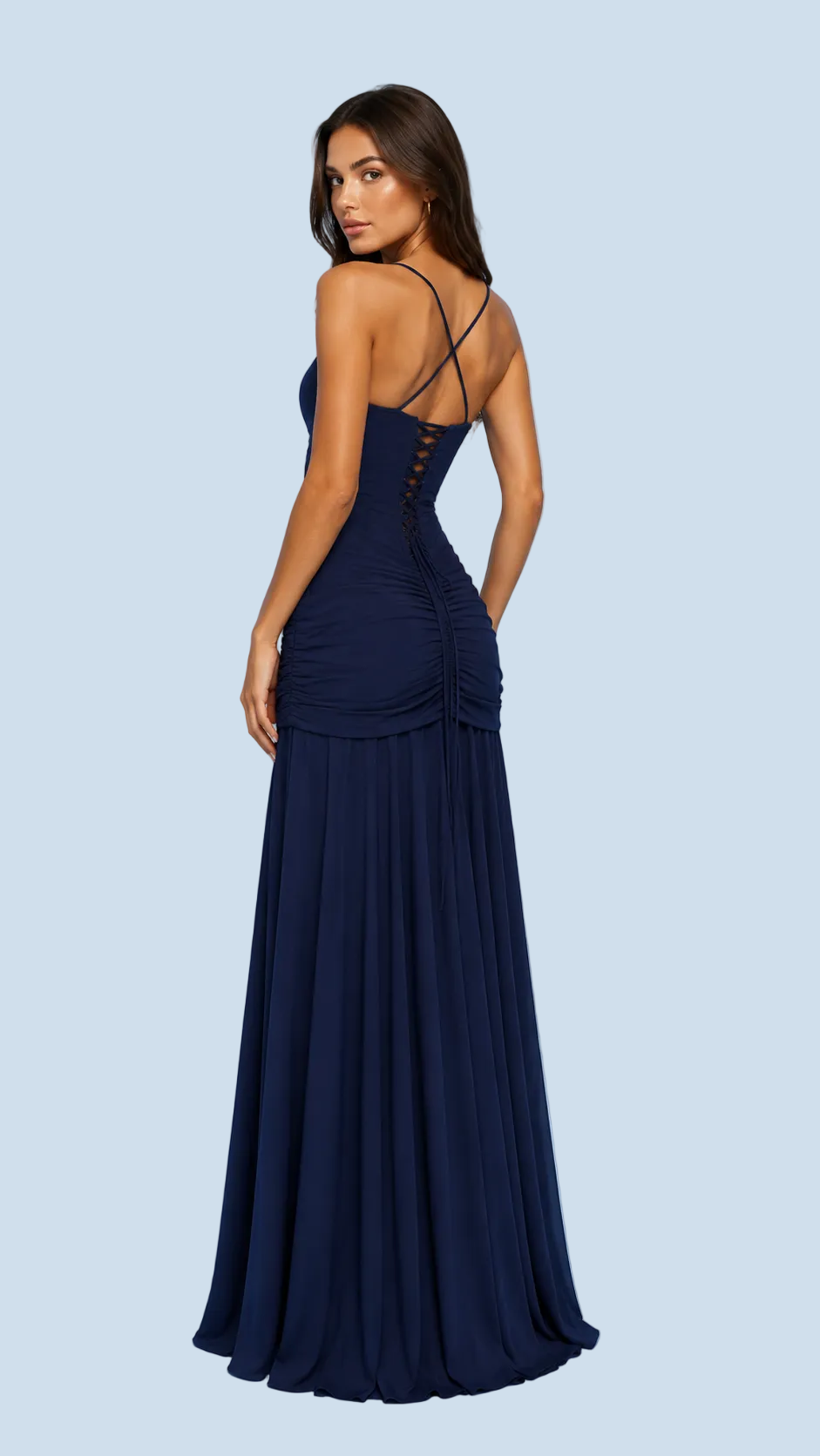 ANNA | VESTIDO LARGO ELEGANCE CON ESCOTE CUADRADO.