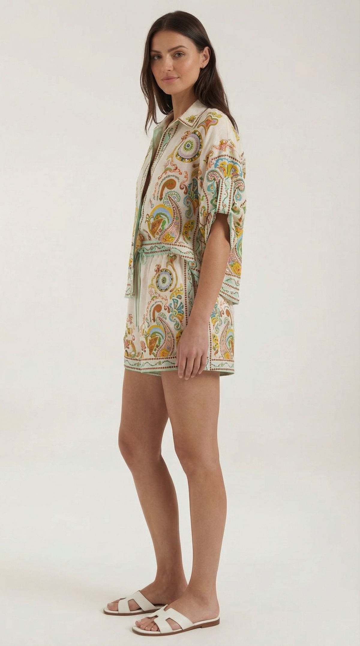 Brenda | Conjunto Boho: Camiseta y Pantalones Cortos Estampados