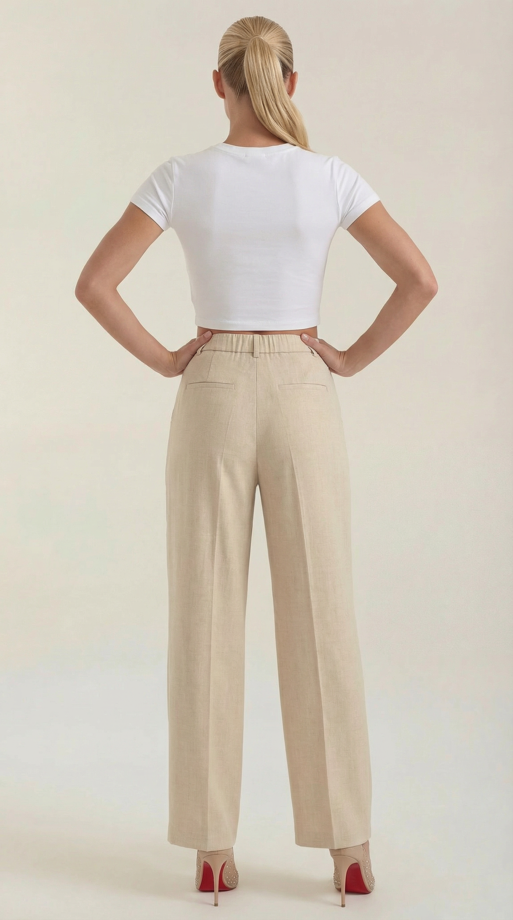 Courtney | Pantalones Plisados de Cintura Alta