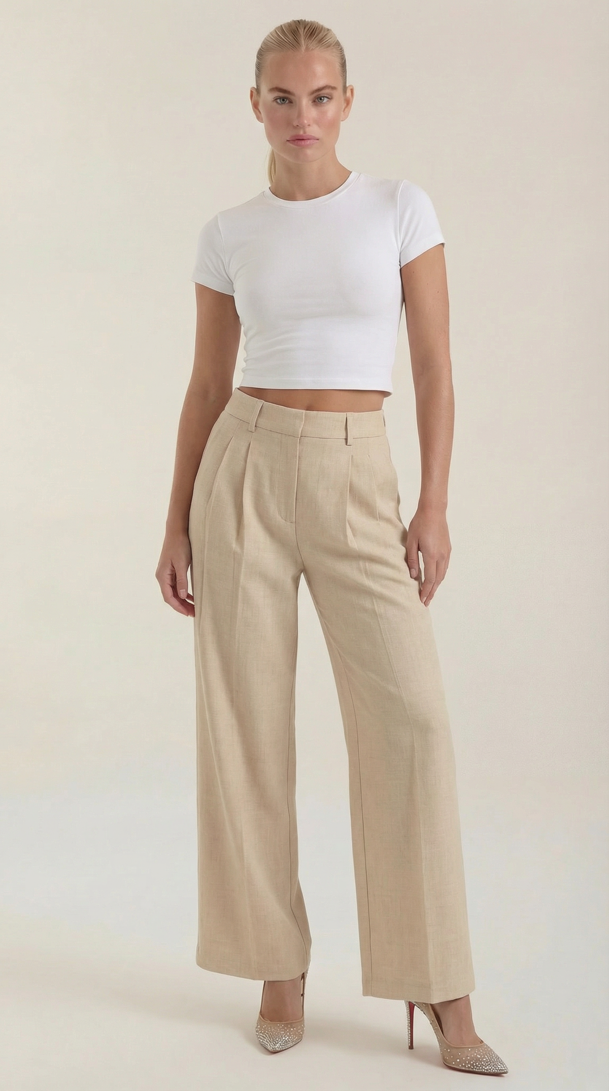 Courtney | Pantalones Plisados de Cintura Alta