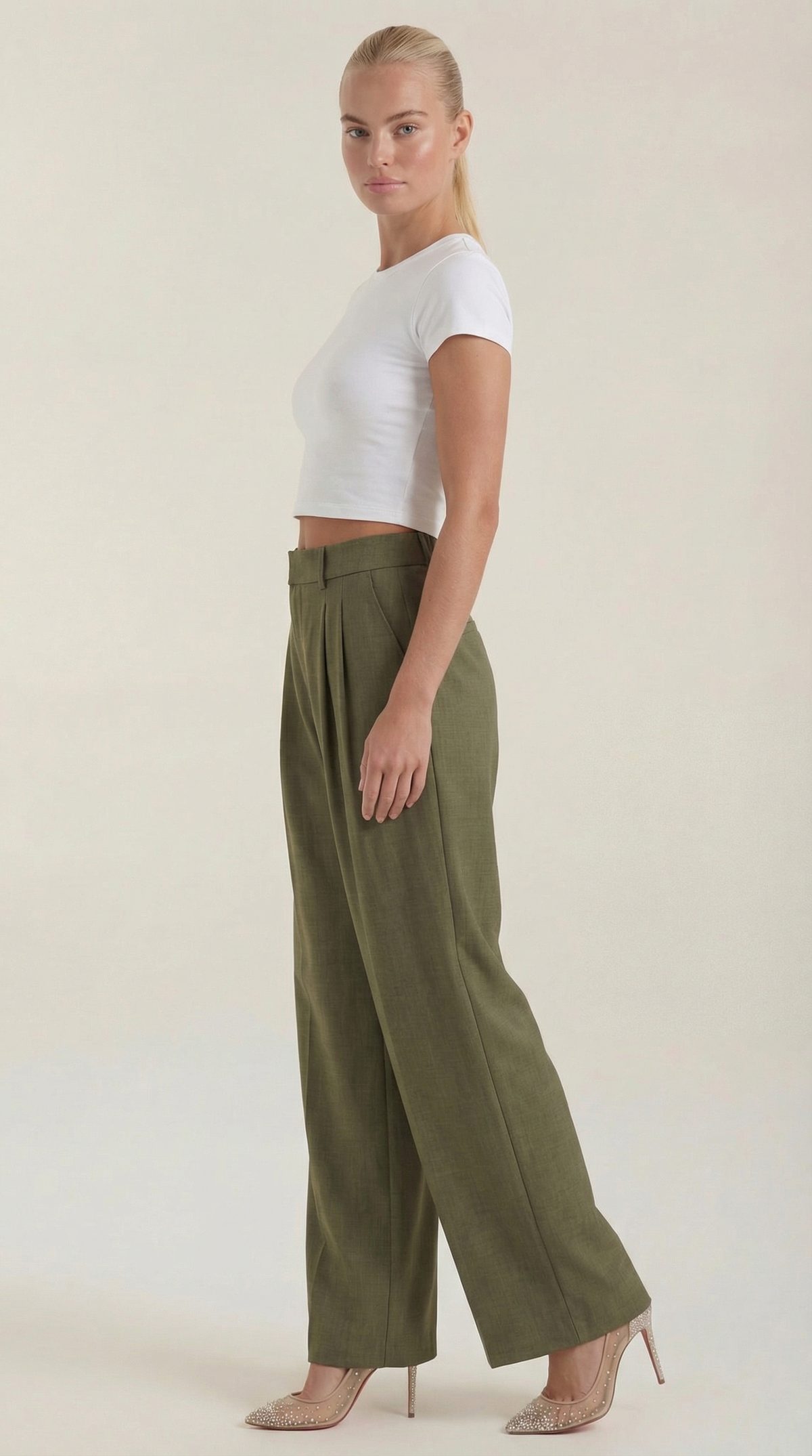 Courtney | Pantalones Plisados de Cintura Alta