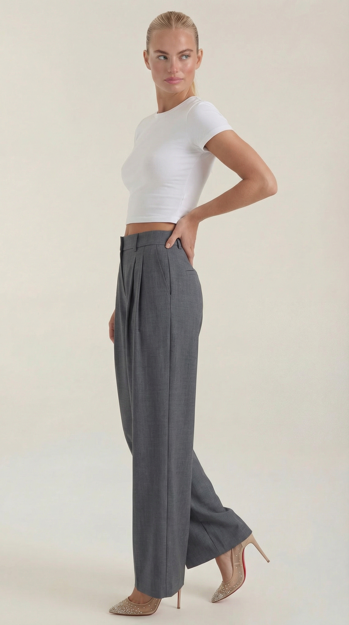 Courtney | Pantalones Plisados de Cintura Alta