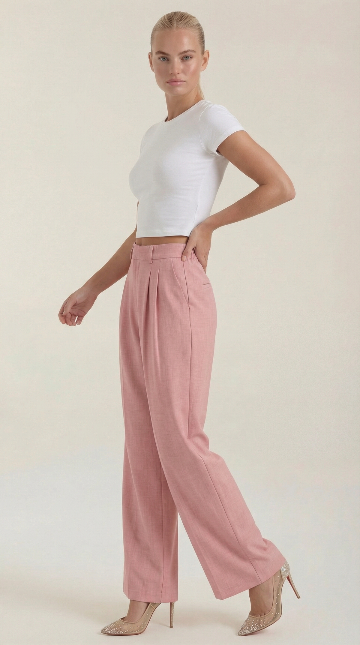 Courtney | Pantalones Plisados de Cintura Alta