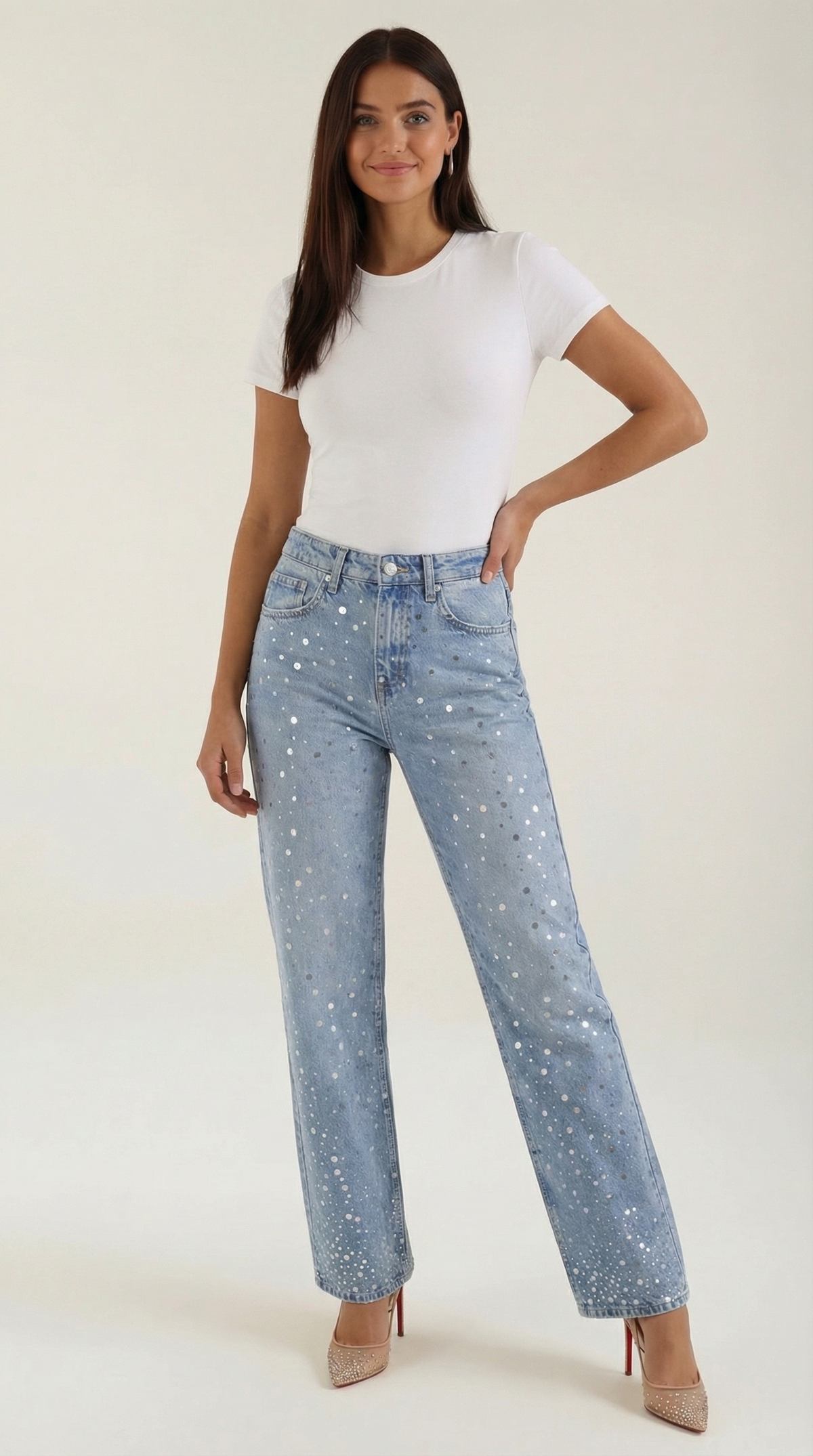 Dawn | Jeans Baggy con Brillo
