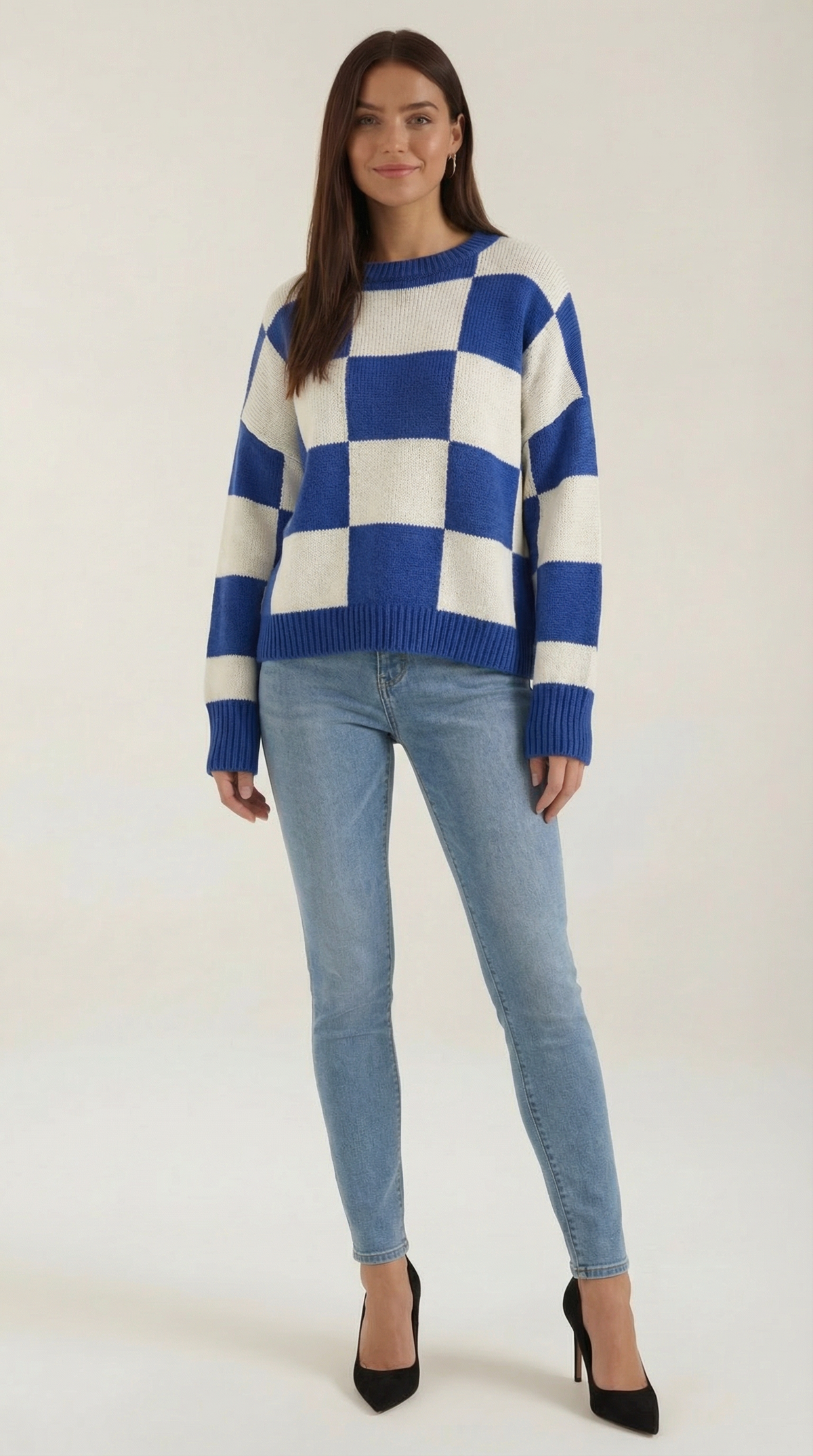 Emma | Suéter de Punto con Diseño de Cuadros