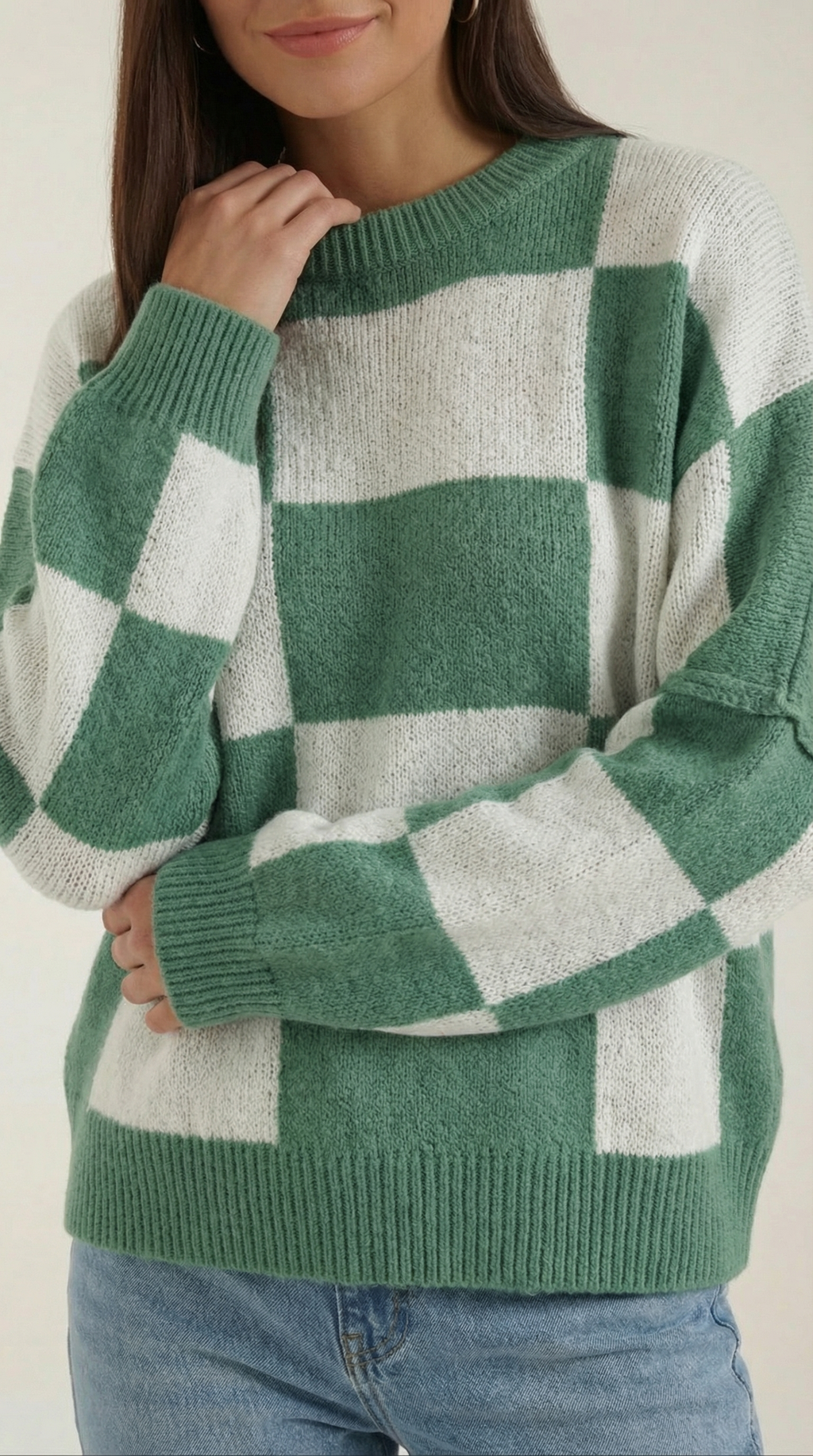 Emma | Suéter de Punto con Diseño de Cuadros