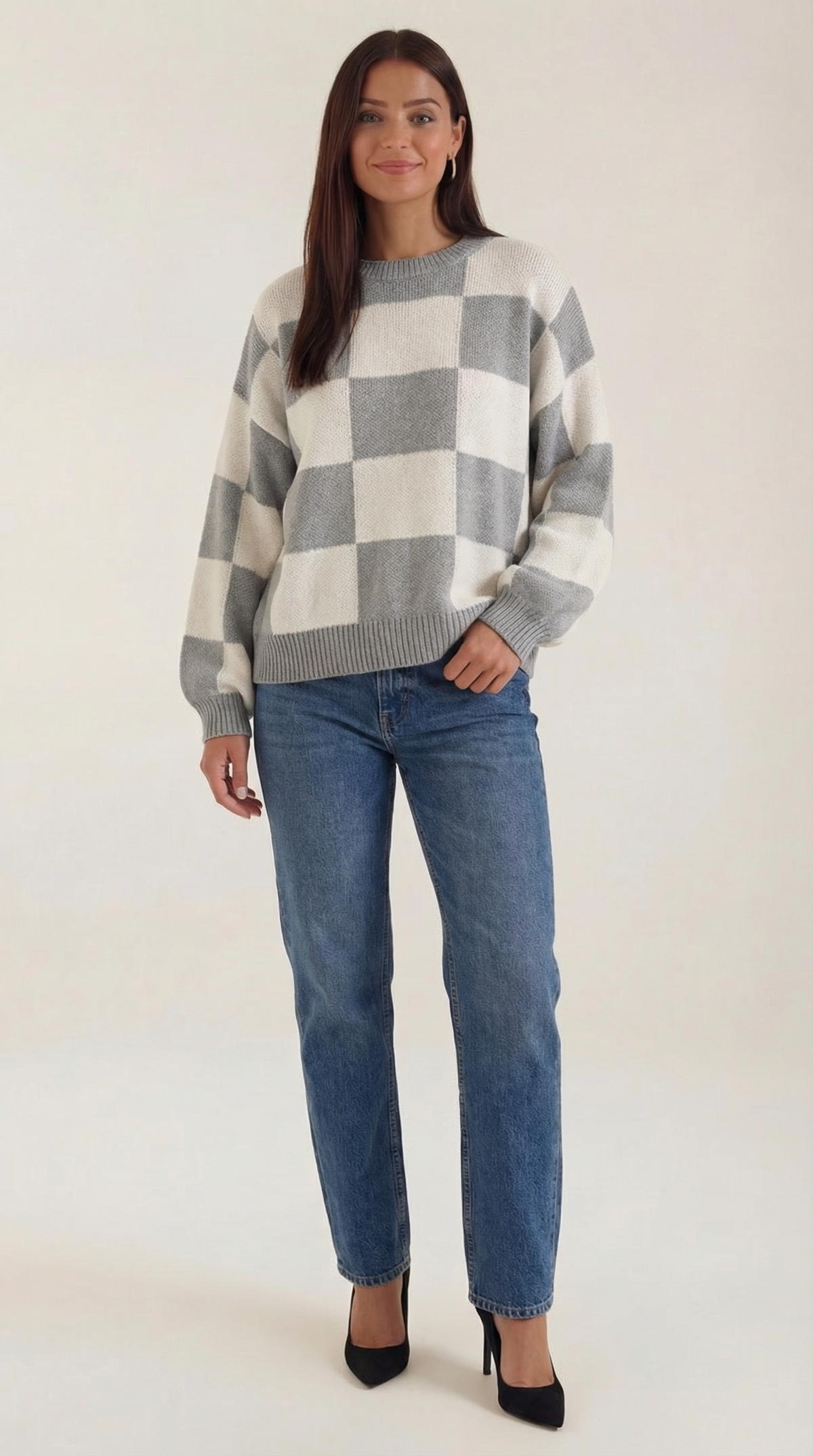 Emma | Suéter de Punto con Diseño de Cuadros