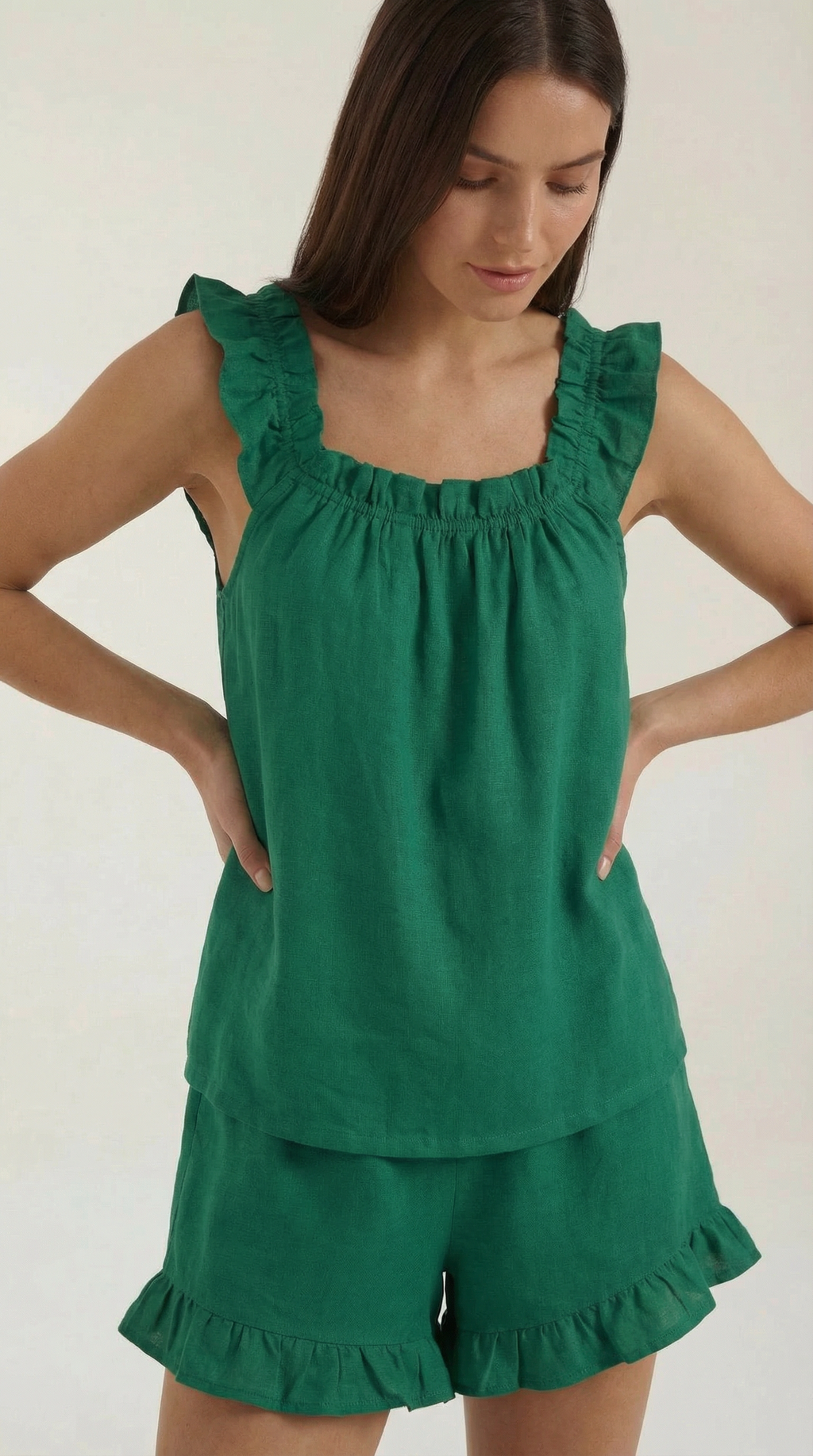 Helen | Conjunto de Algodón con Detalles de Volantes