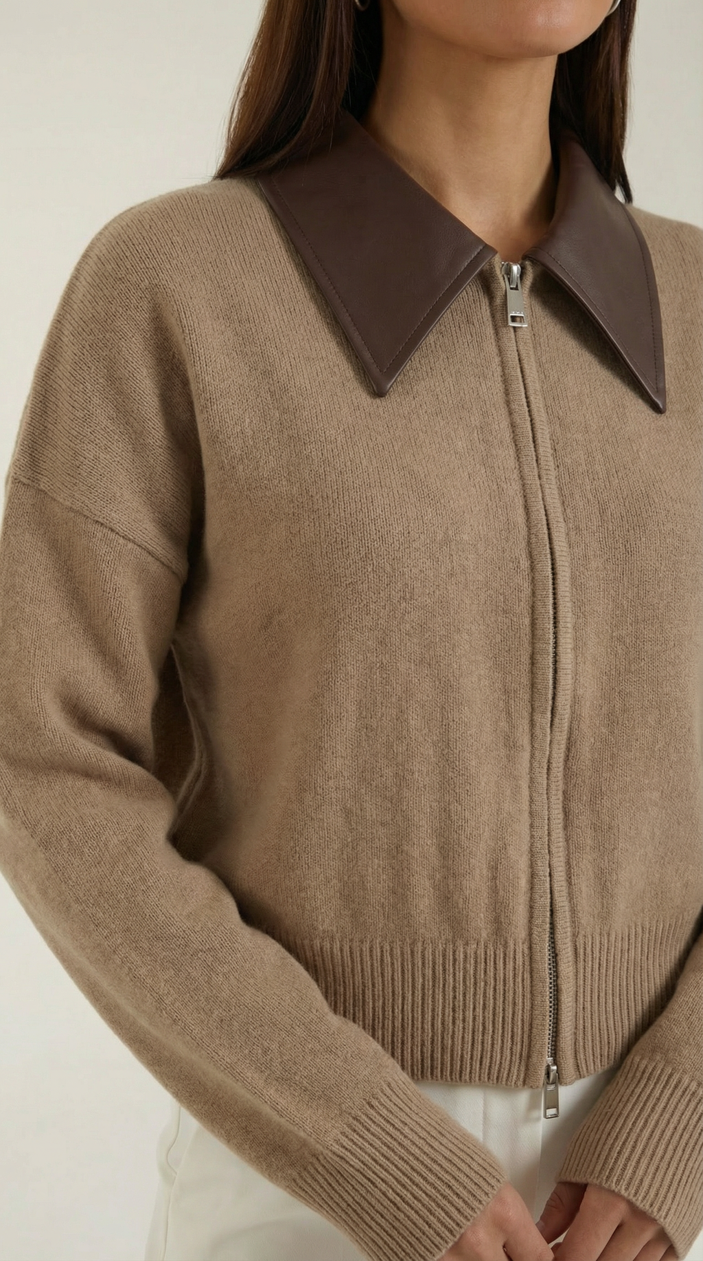 Irene | Chaqueta Corta de Punto con Cuello