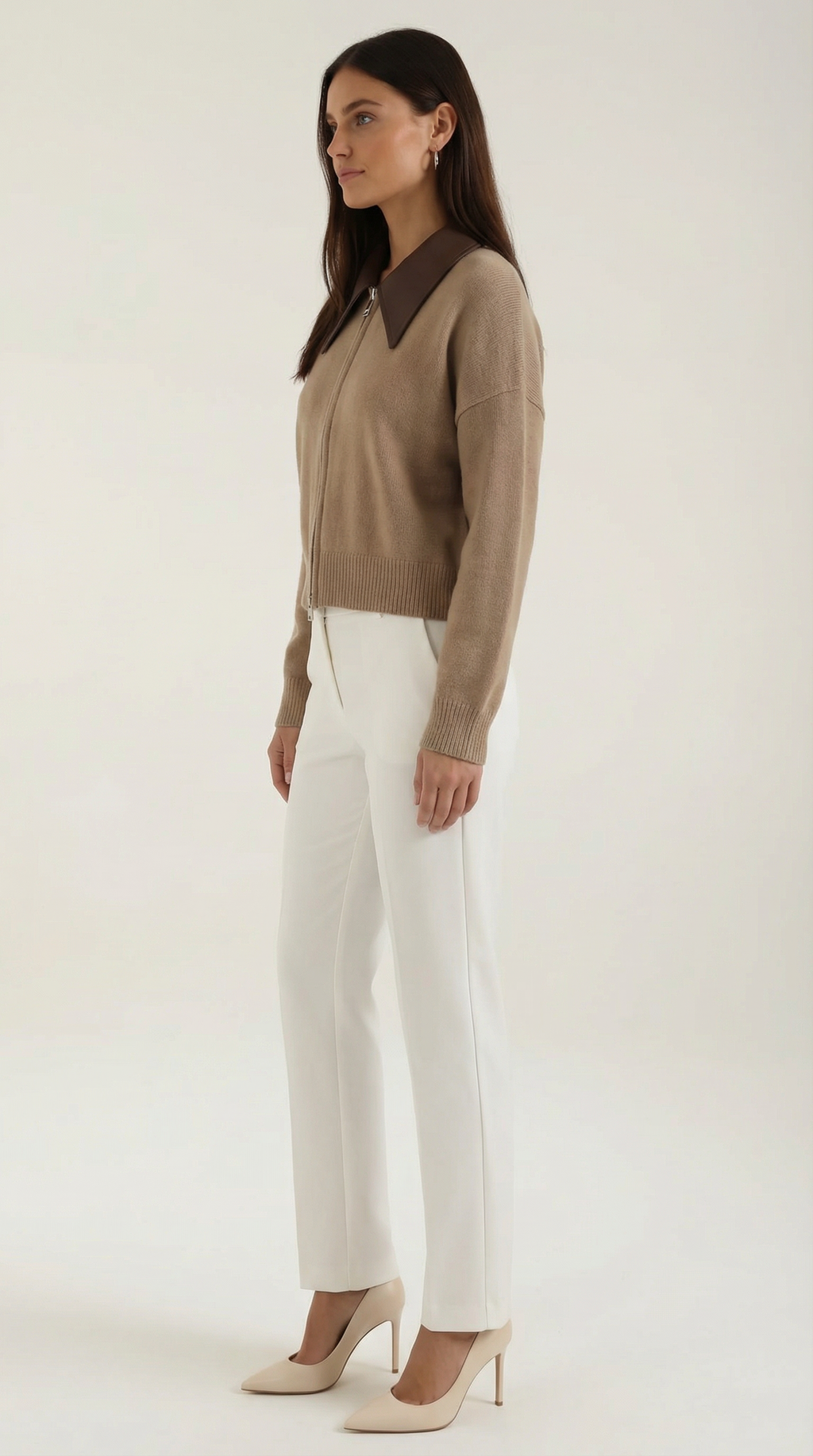 Irene | Chaqueta Corta de Punto con Cuello