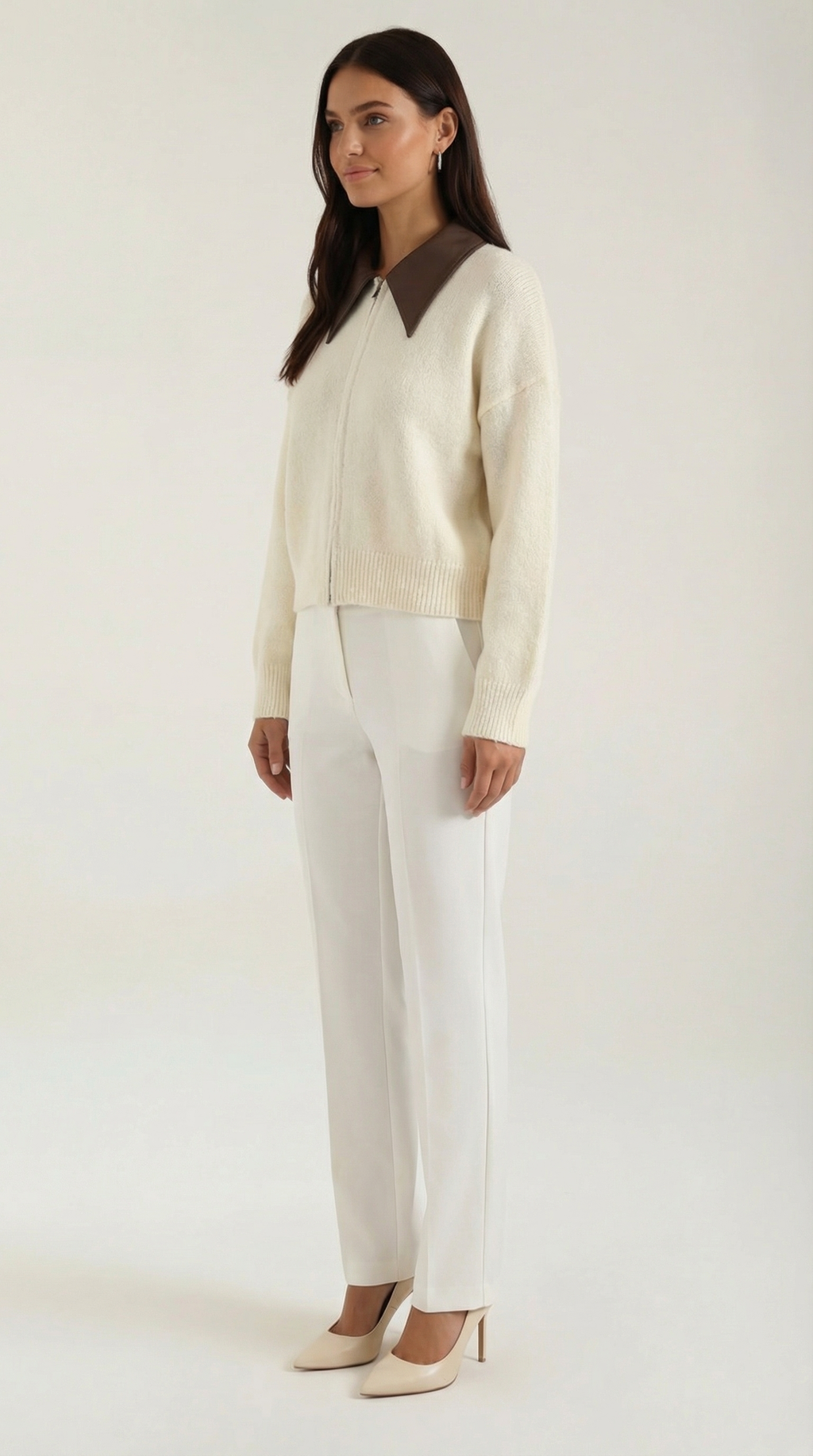 Irene | Chaqueta Corta de Punto con Cuello
