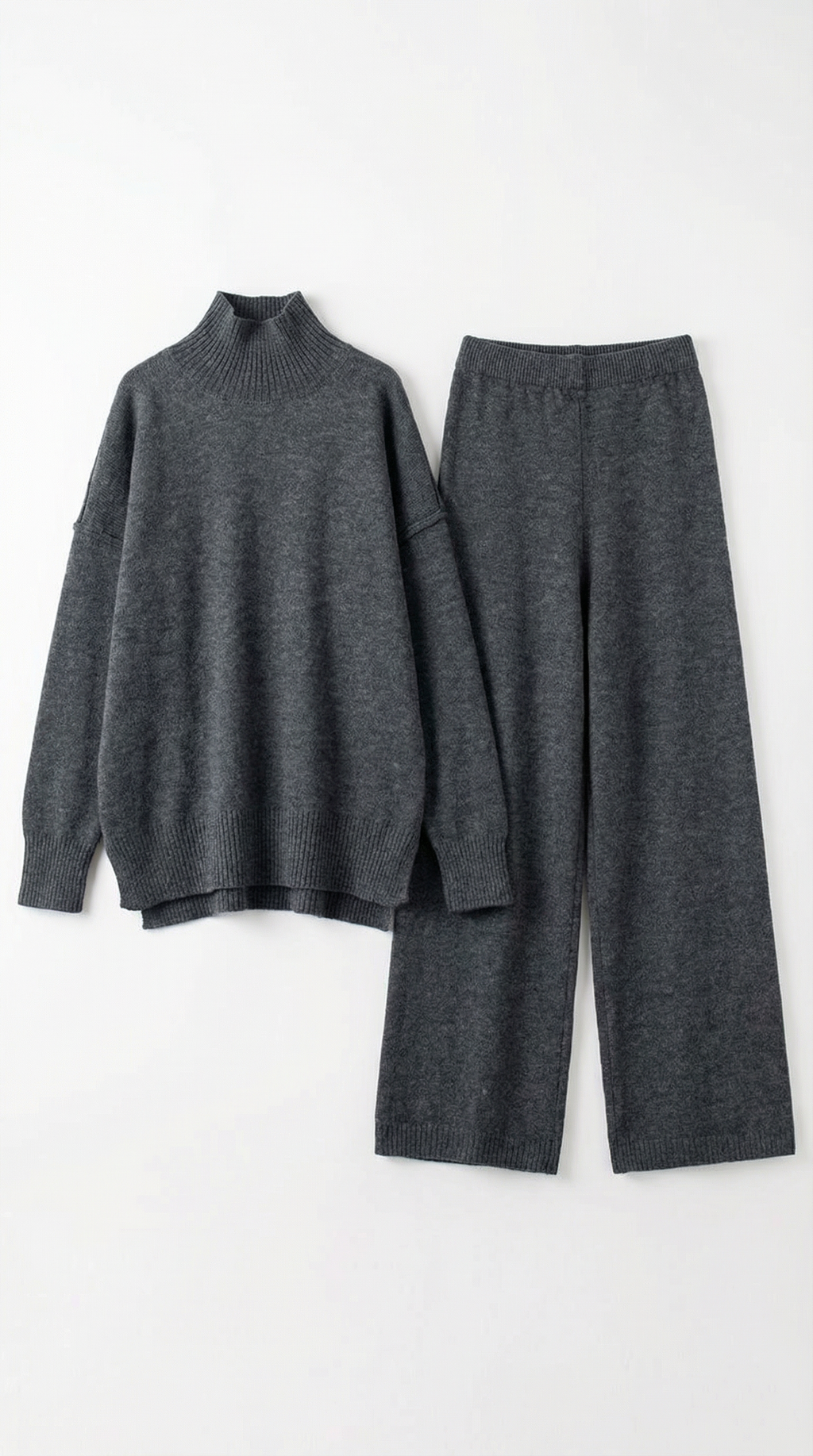 Paloma | Conjunto de Suéter de Cuello Alto de Punto y Pantalones Vaqueros