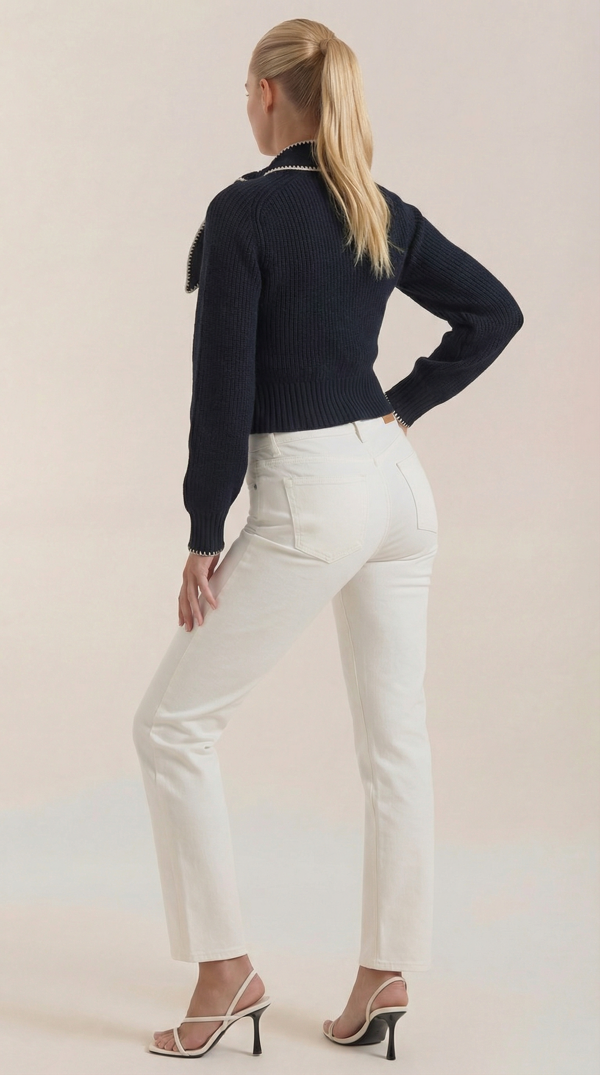 Karla | Suéter de Canalé con Cuello Tipo Solapa