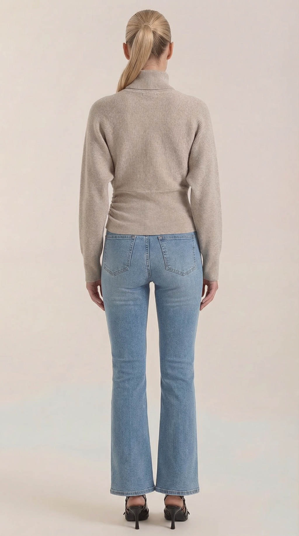 Leticia | Suéter de Cuello Alto con Textura Acanalada
