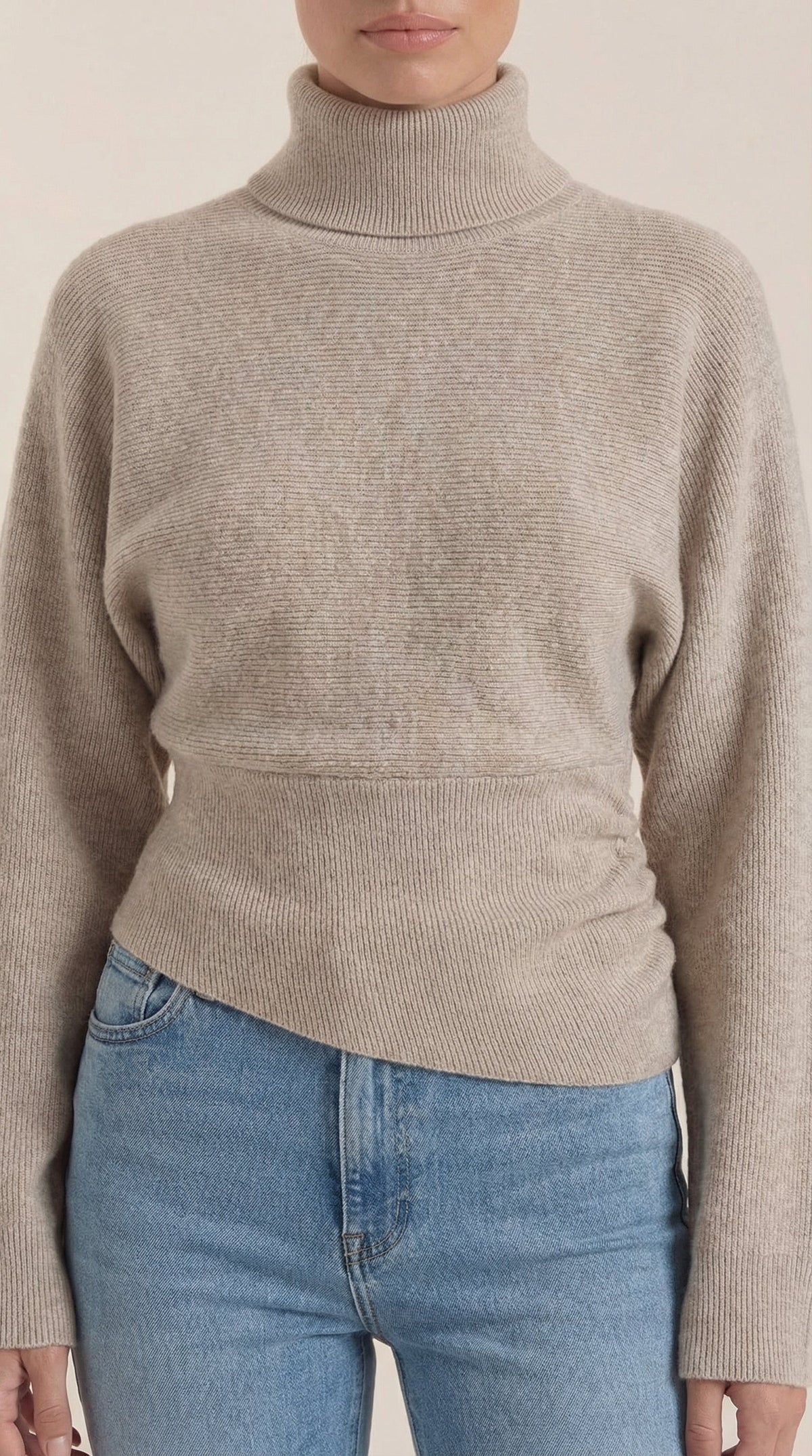Leticia | Suéter de Cuello Alto con Textura Acanalada