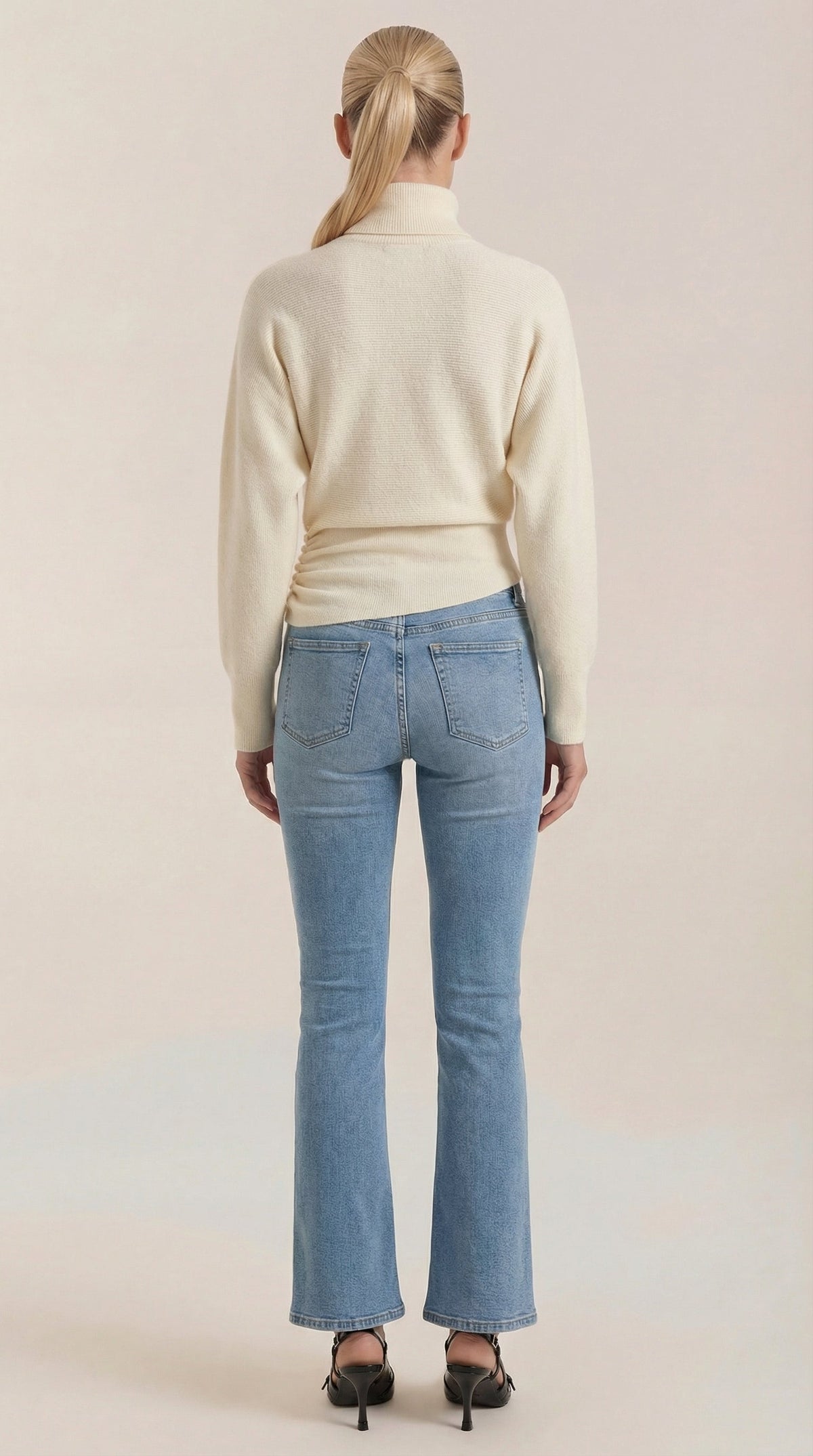 Leticia | Suéter de Cuello Alto con Textura Acanalada