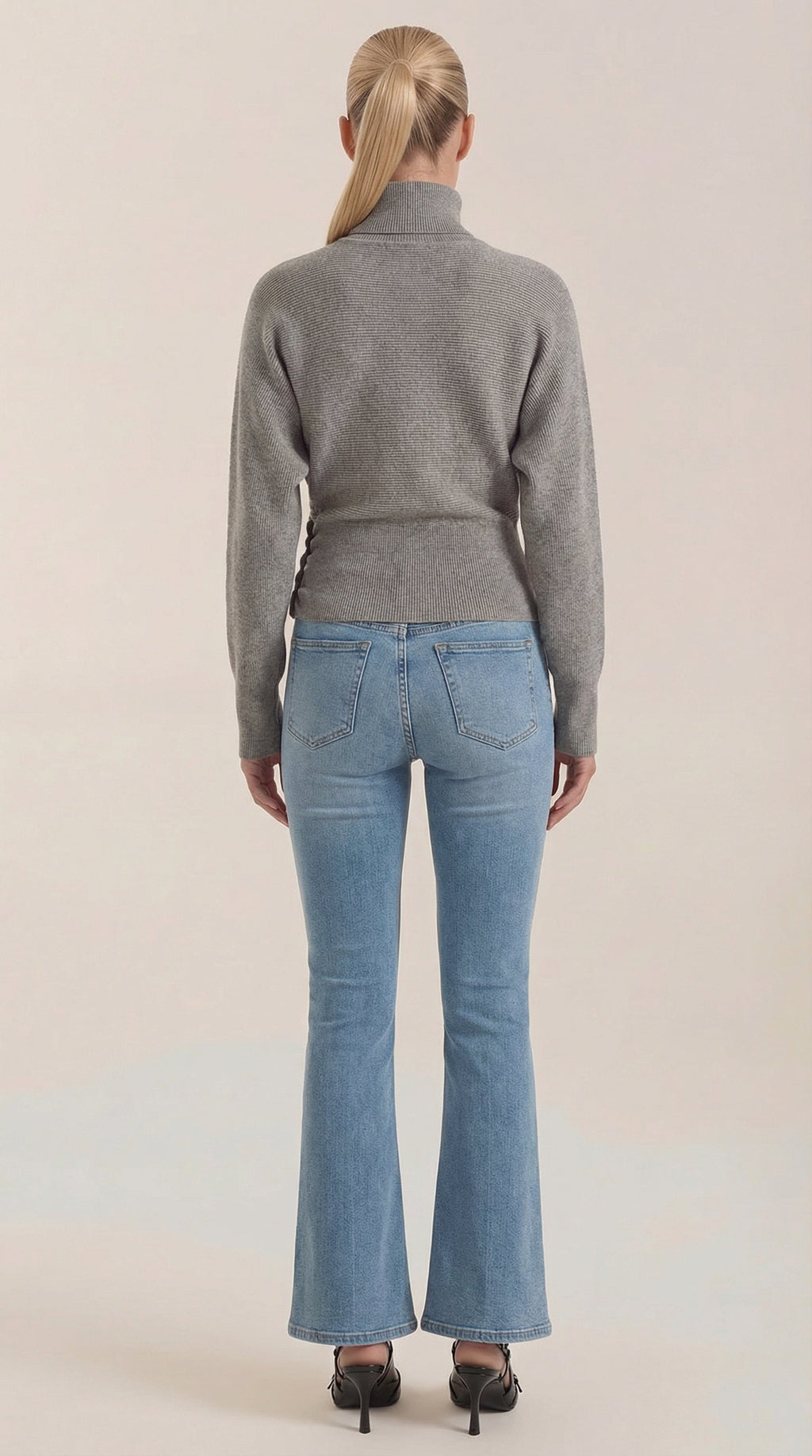 Leticia | Suéter de Cuello Alto con Textura Acanalada