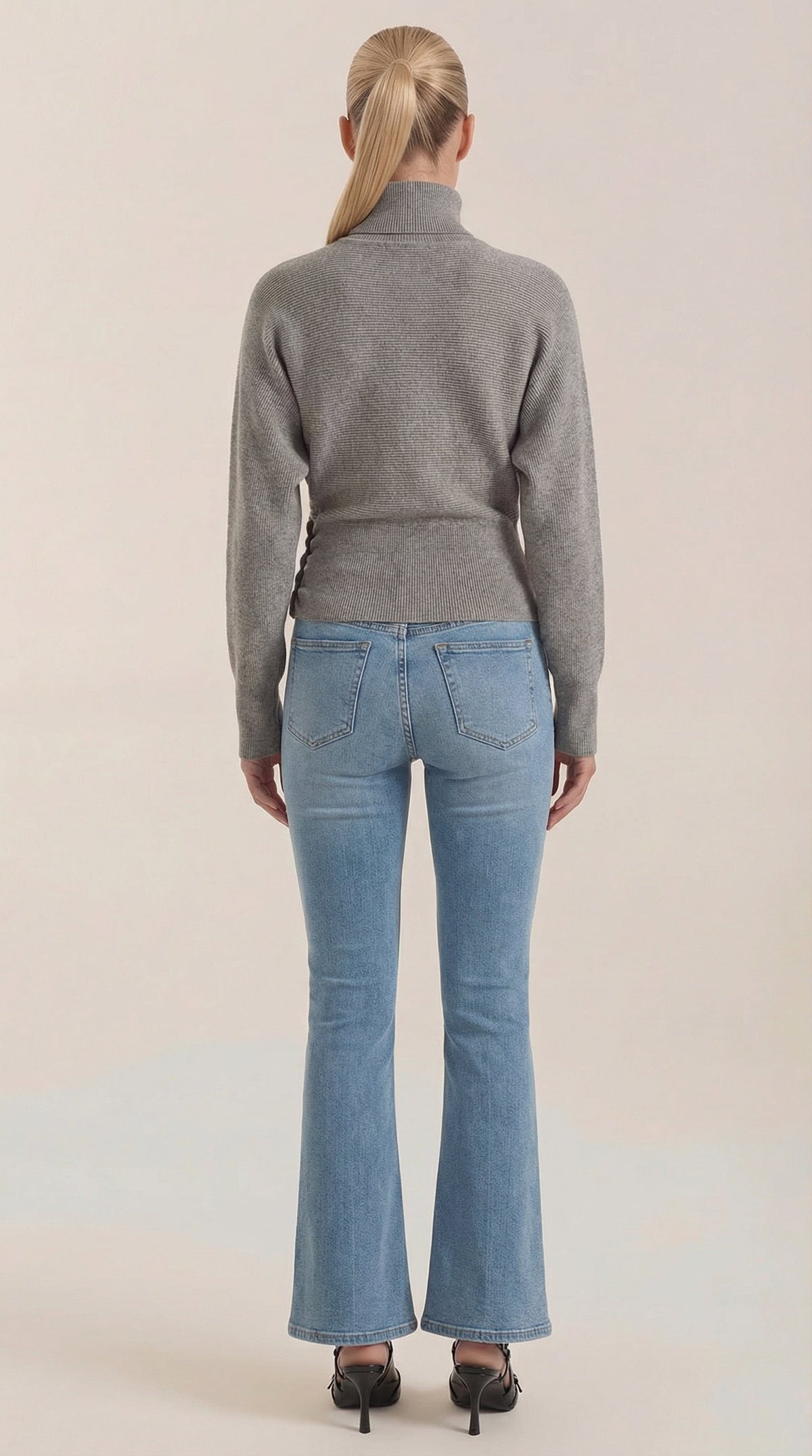 Leticia | Suéter de Cuello Alto con Textura Acanalada