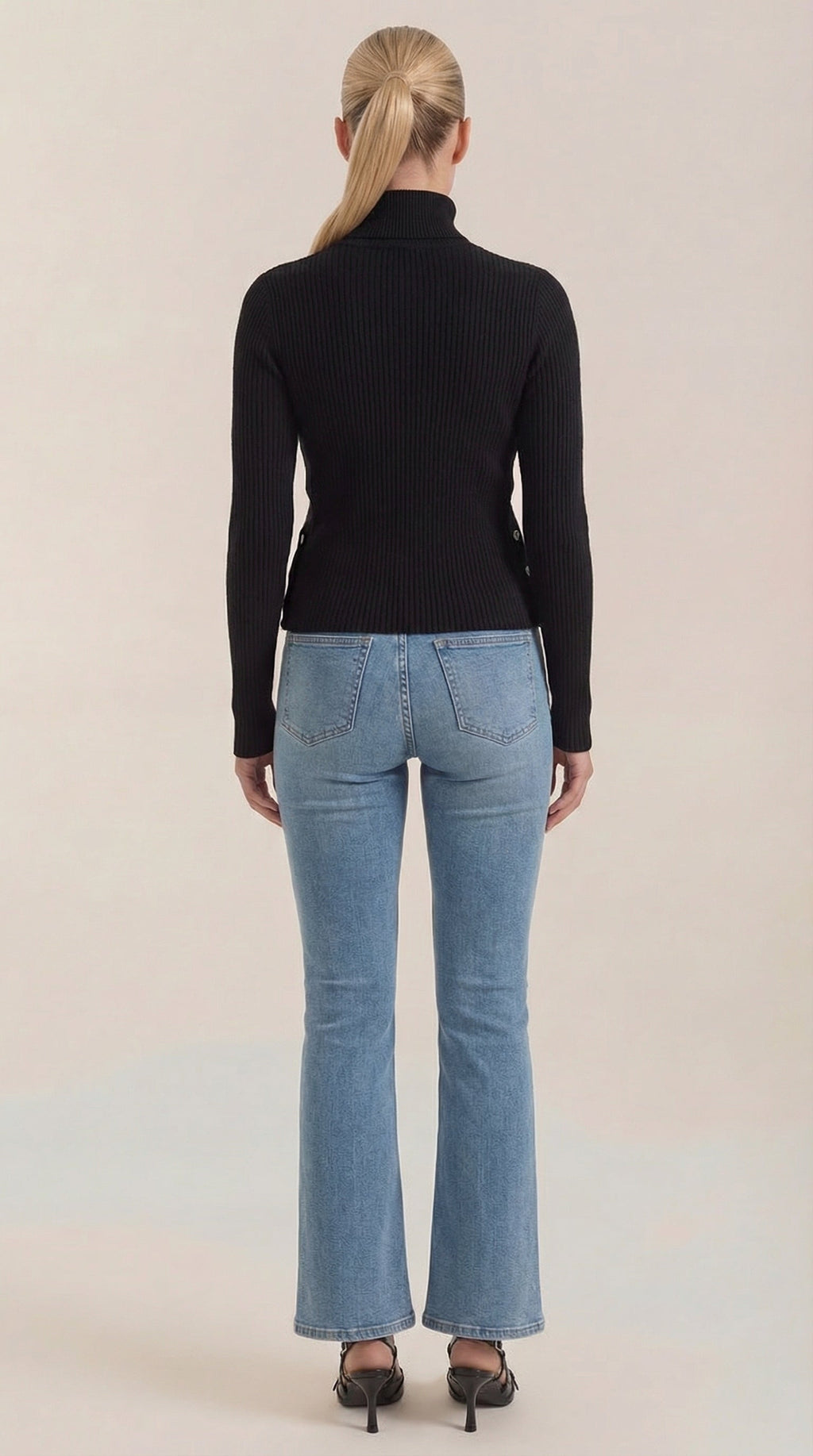 Leticia | Suéter de Cuello Alto con Textura Acanalada