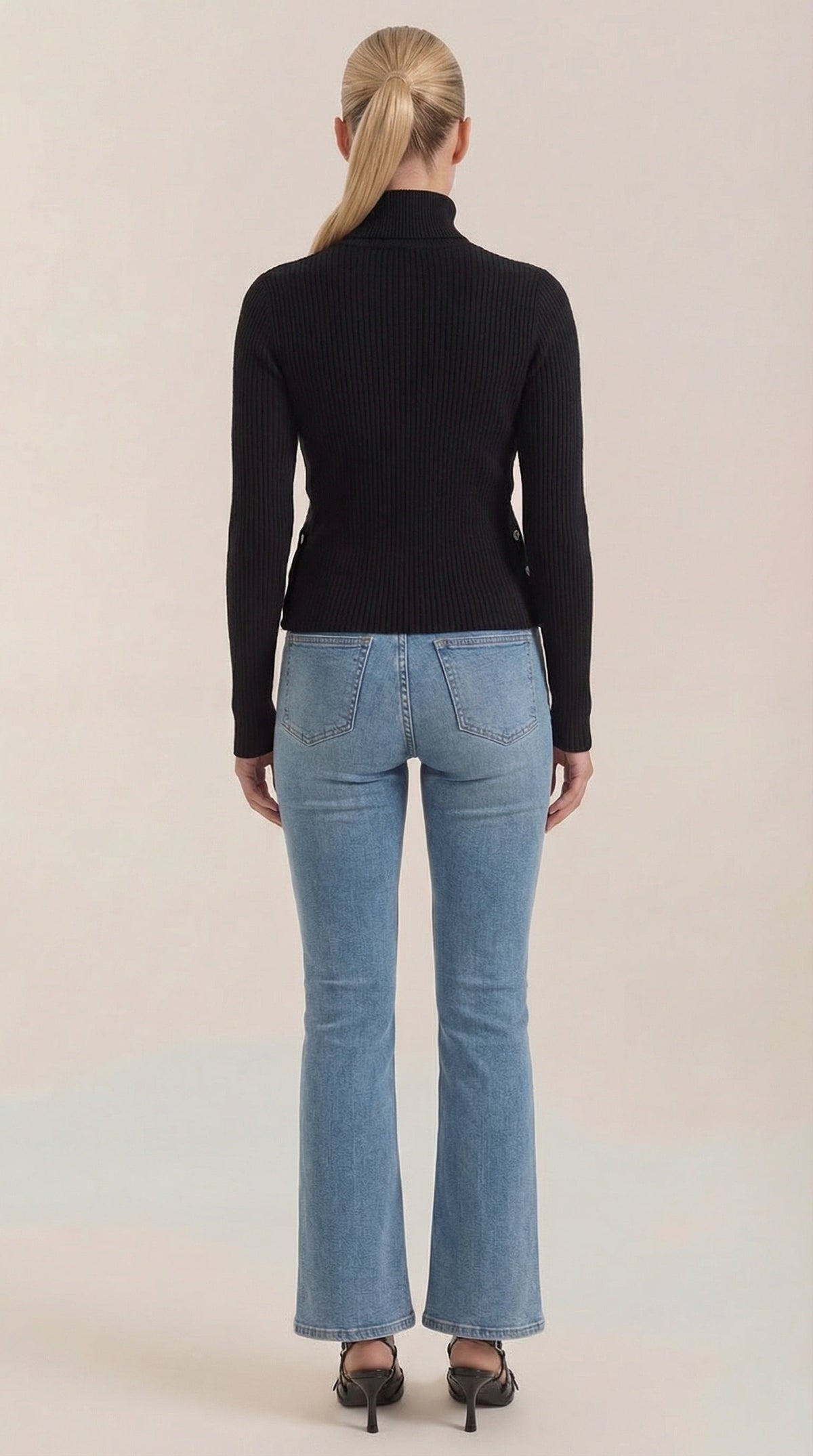 Leticia | Suéter de Cuello Alto con Textura Acanalada
