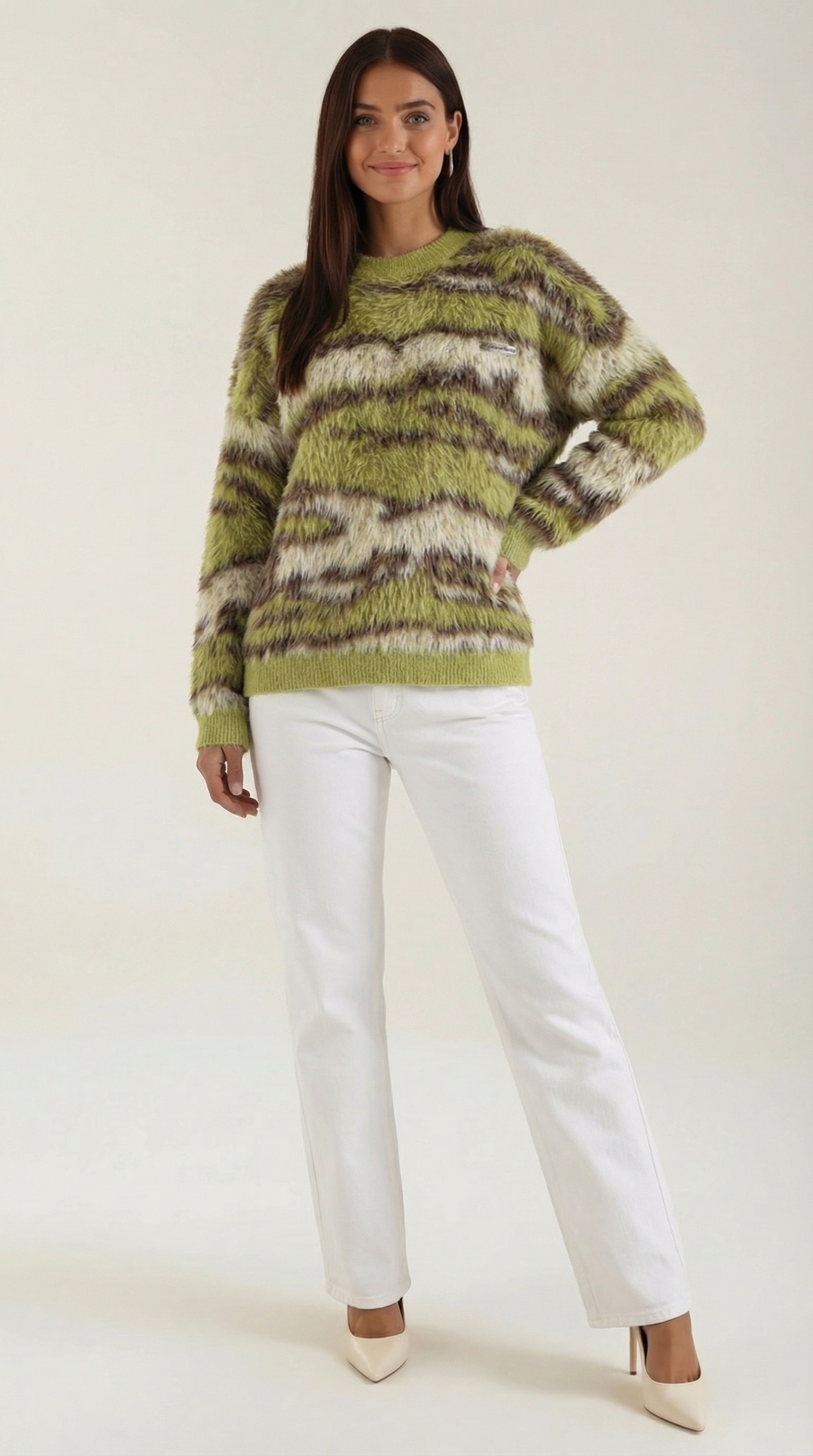 Melanie | Suéter de Punto Largo con Diseño Estampado