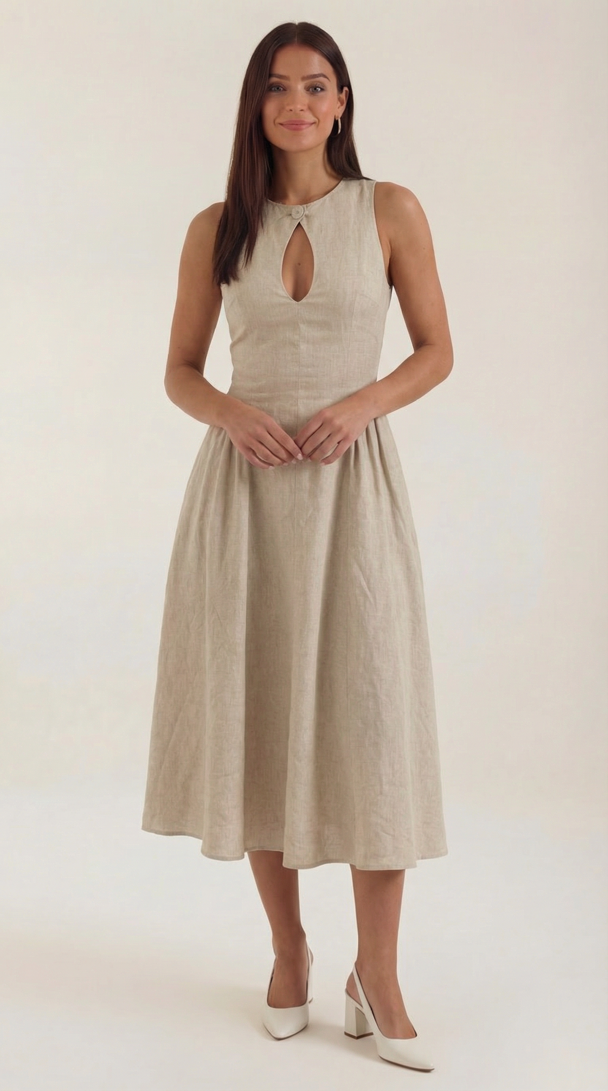 Vestido Midi Nancy con Detalle de Recorte