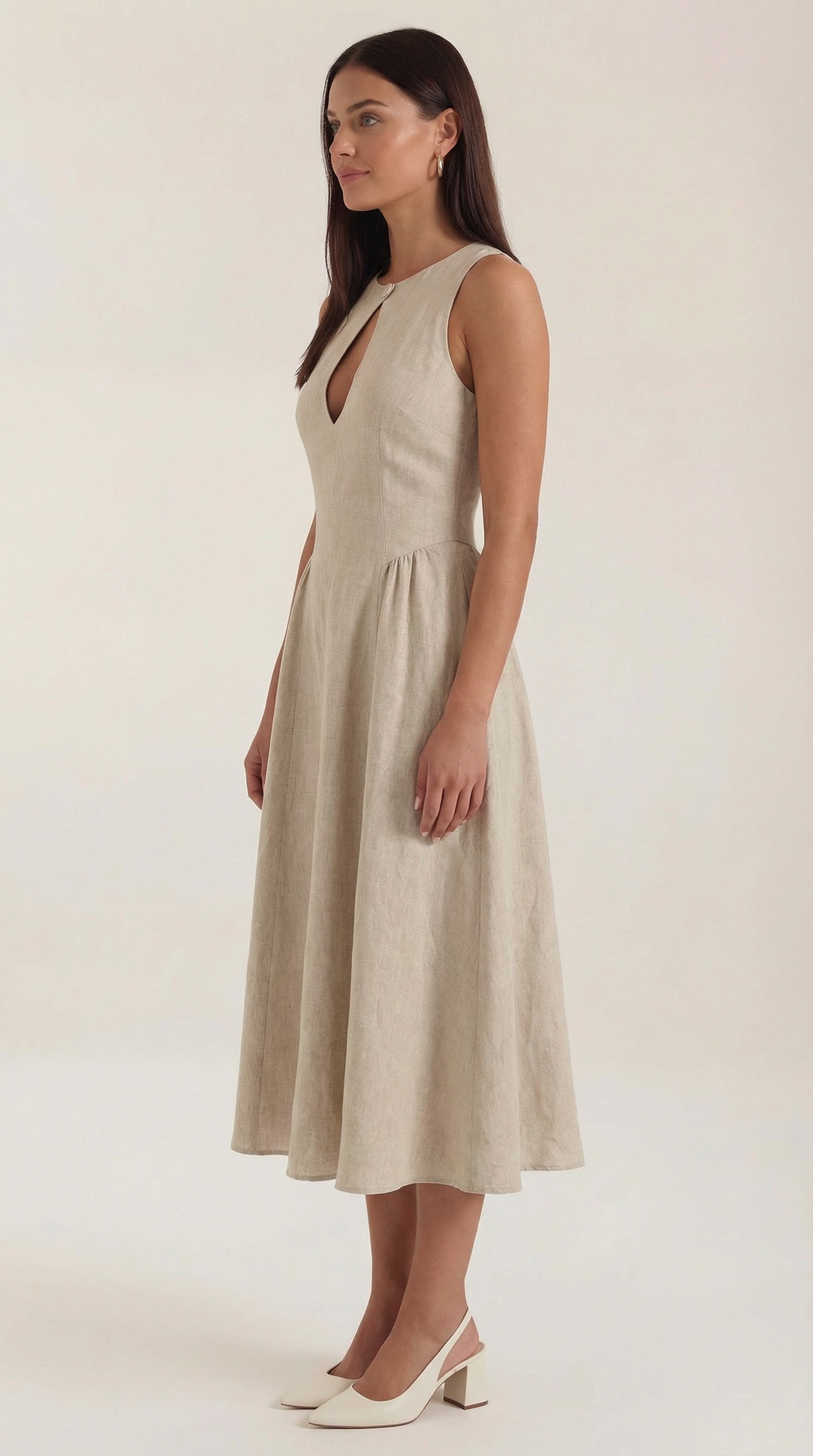 Vestido Midi Nancy con Detalle de Recorte