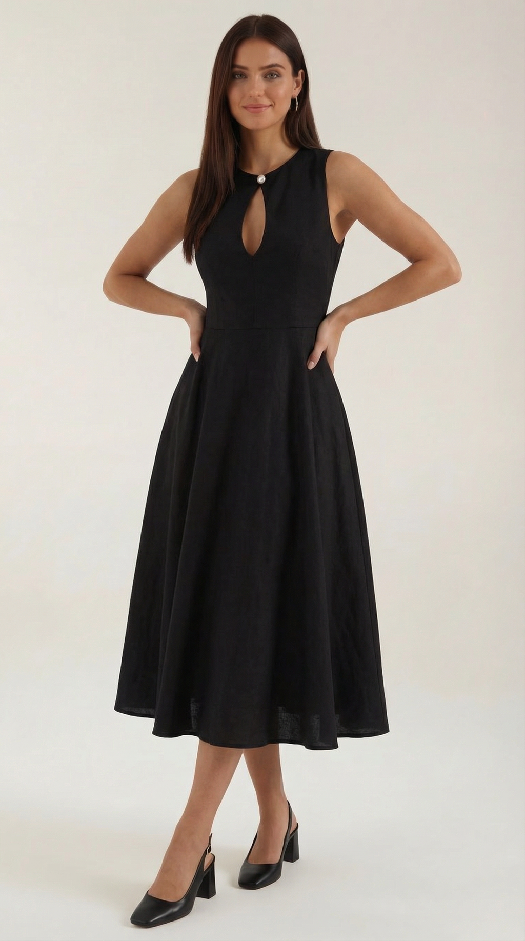 Vestido Midi Nancy con Detalle de Recorte