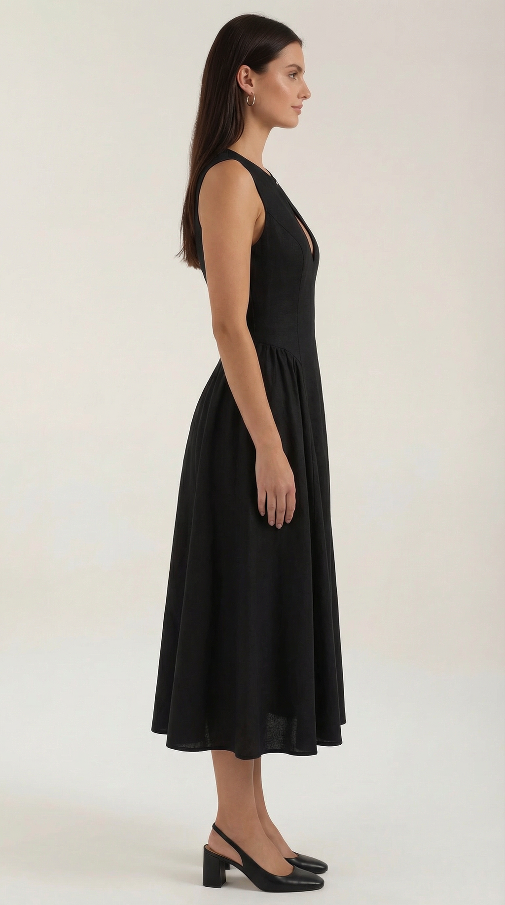Vestido Midi Nancy con Detalle de Recorte