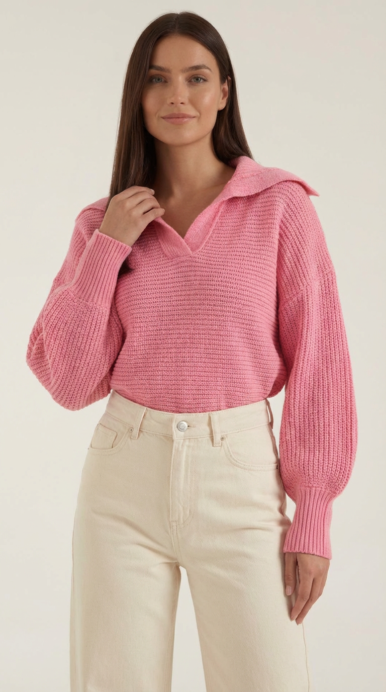 Pauline | Suéter de Punto Grueso con Cuello Alto