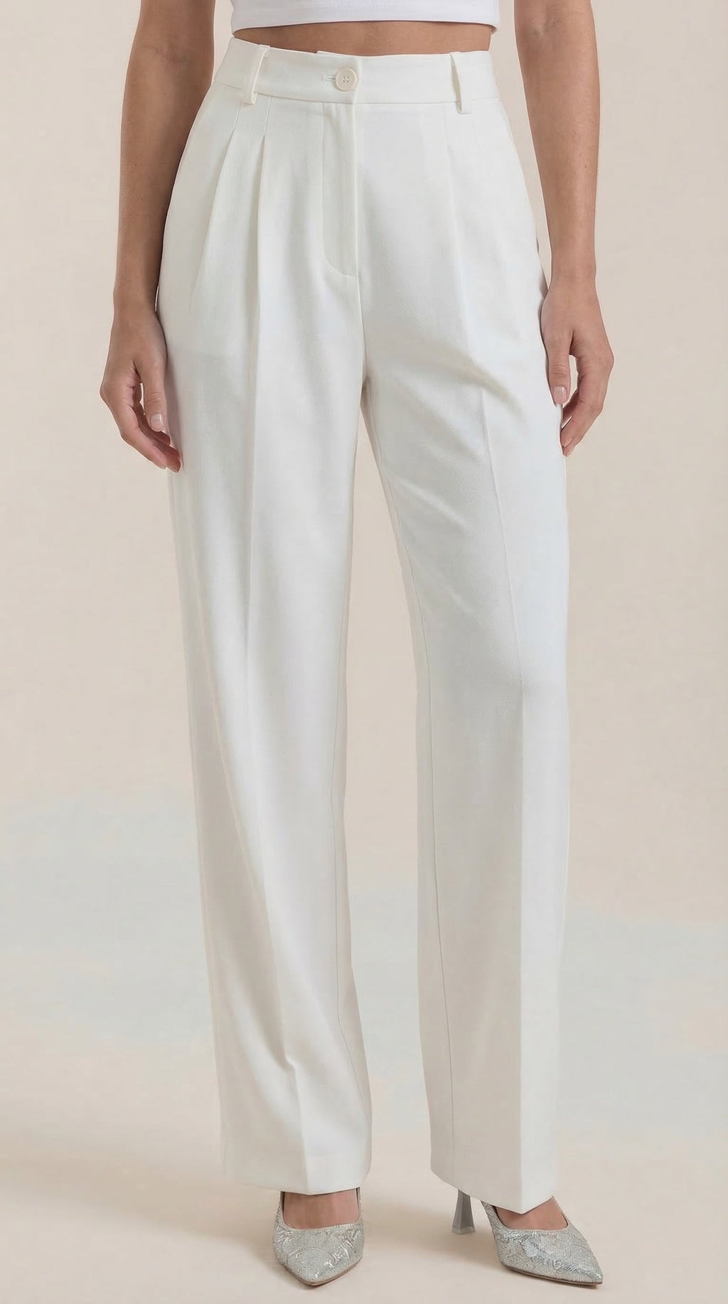 Rebecca | Pantalones de Oficina de Pierna Ancha