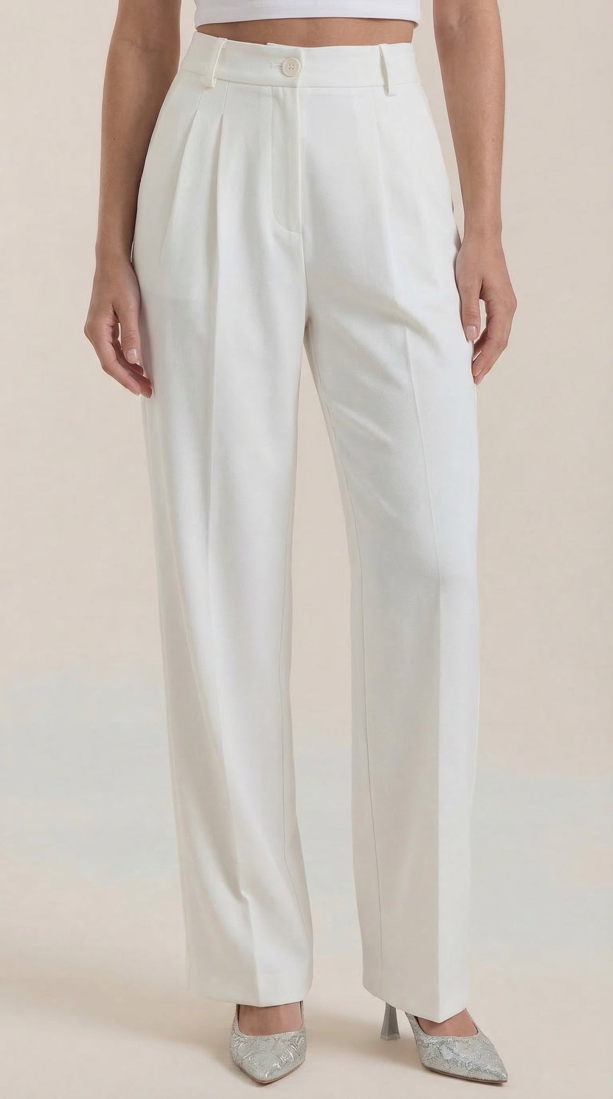 Rebecca | Pantalones de Oficina de Pierna Ancha
