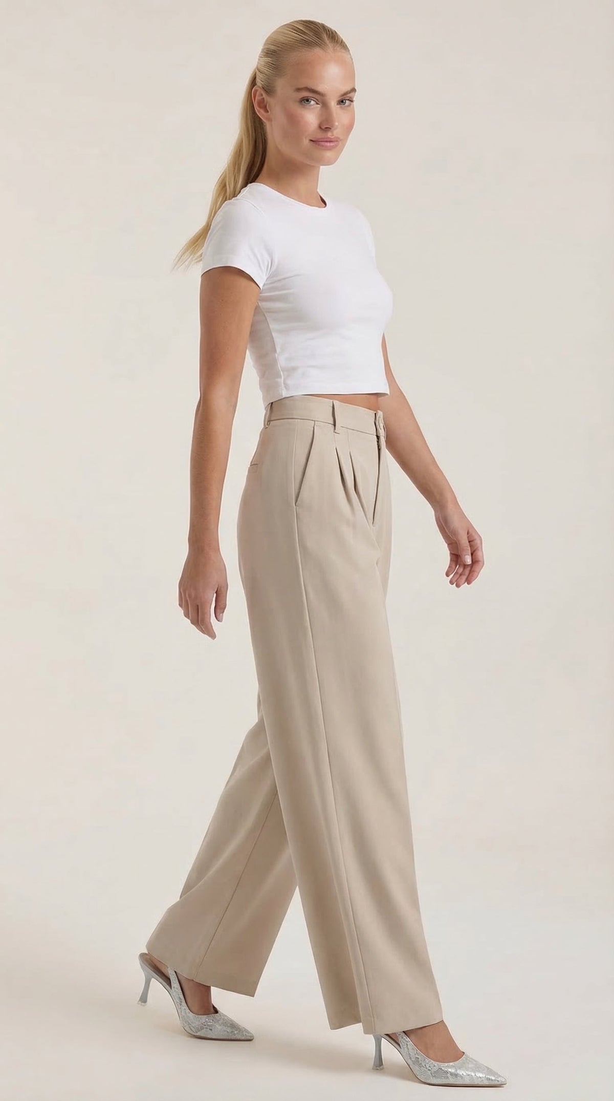 Rebecca | Pantalones de Oficina de Pierna Ancha