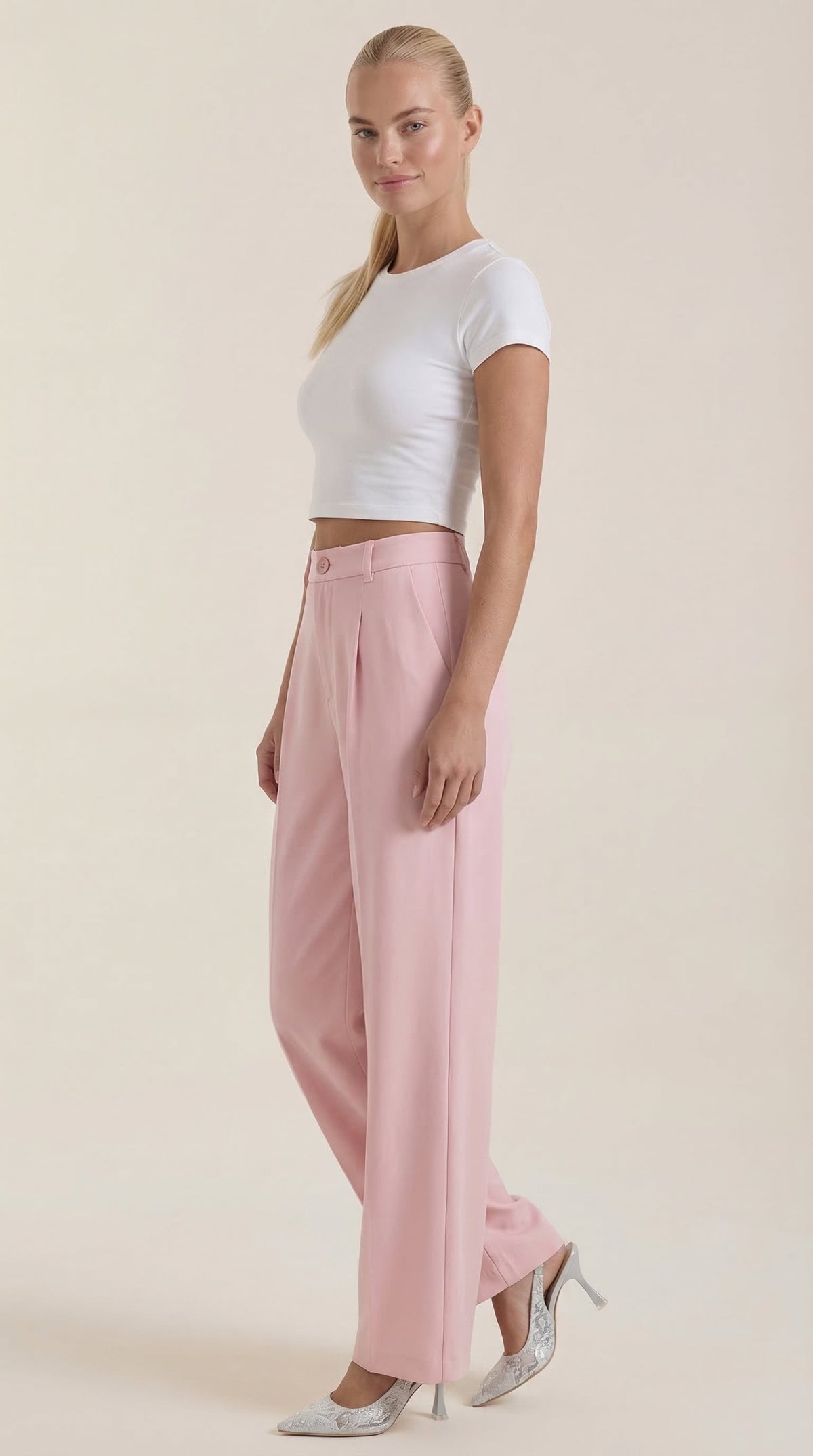 Rebecca | Pantalones de Oficina de Pierna Ancha