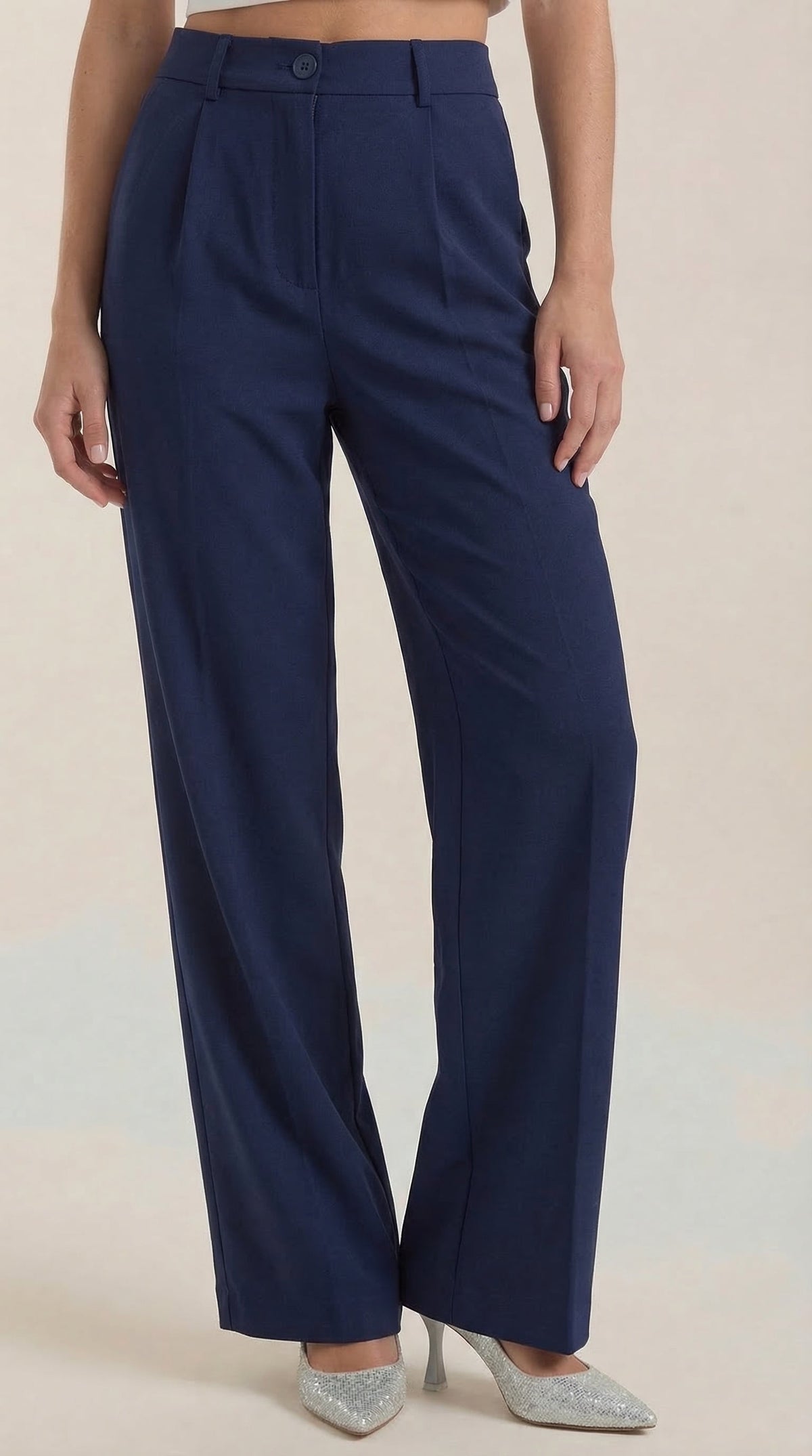 Rebecca | Pantalones de Oficina de Pierna Ancha