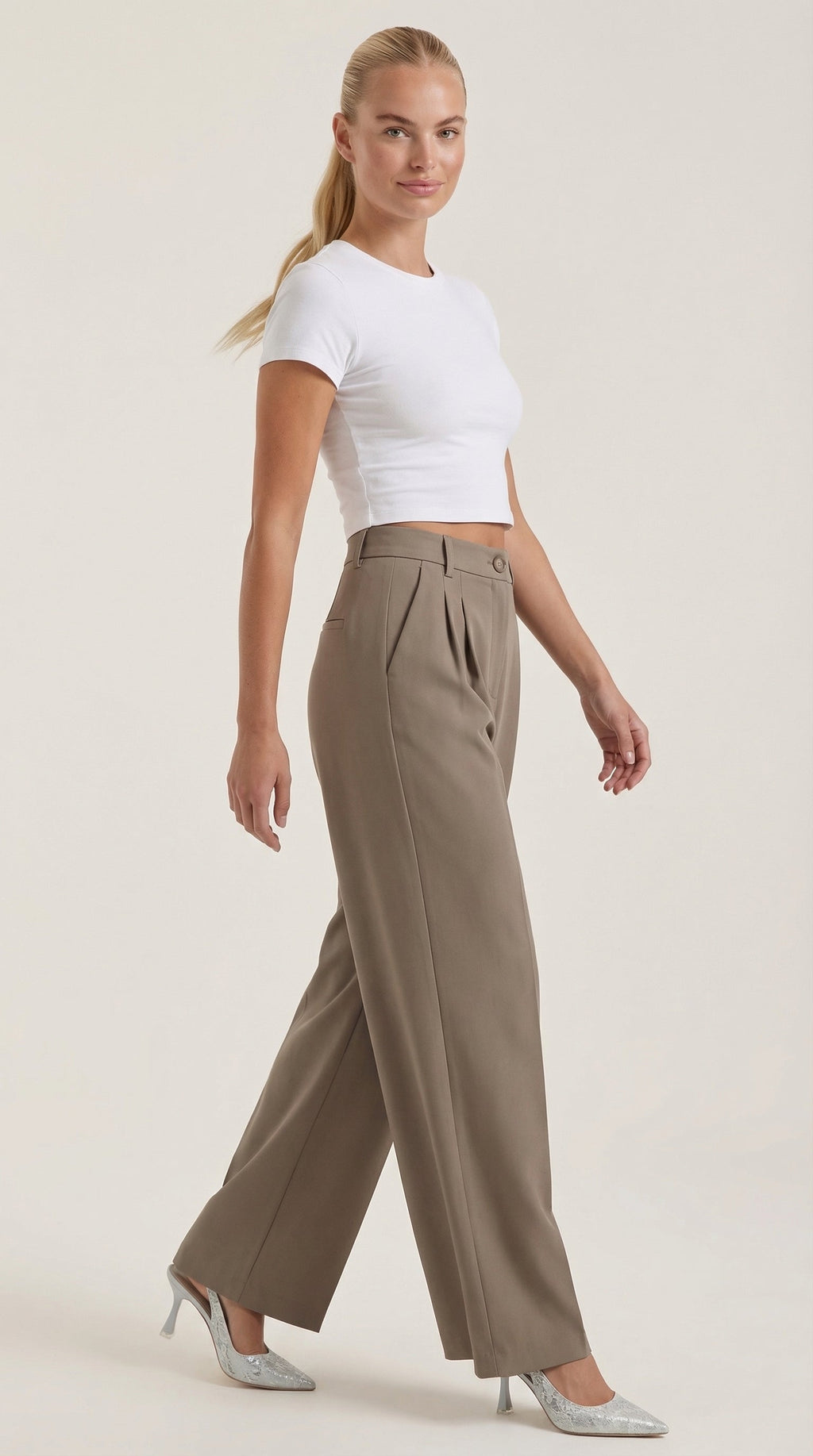 Rebecca | Pantalones de Oficina de Pierna Ancha