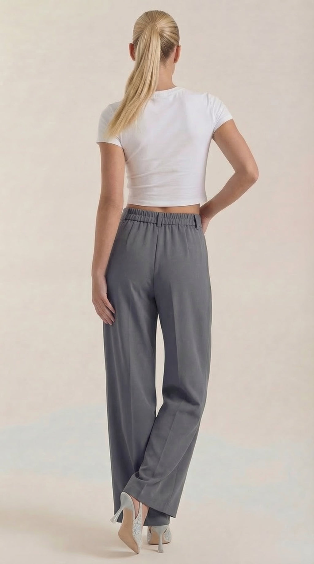 Rebecca | Pantalones de Oficina de Pierna Ancha